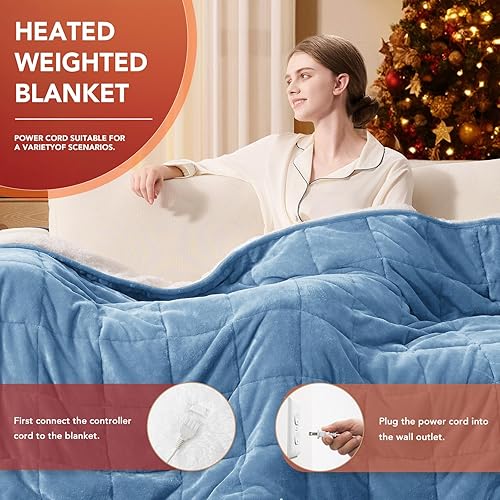 Miniatura 151 de Homemate - Manta eléctrica térmica con apagado automático en 1, 2, 4, 6 u 8 h, 10 niveles de calor, tela de franela y sherpa, protección contra 01