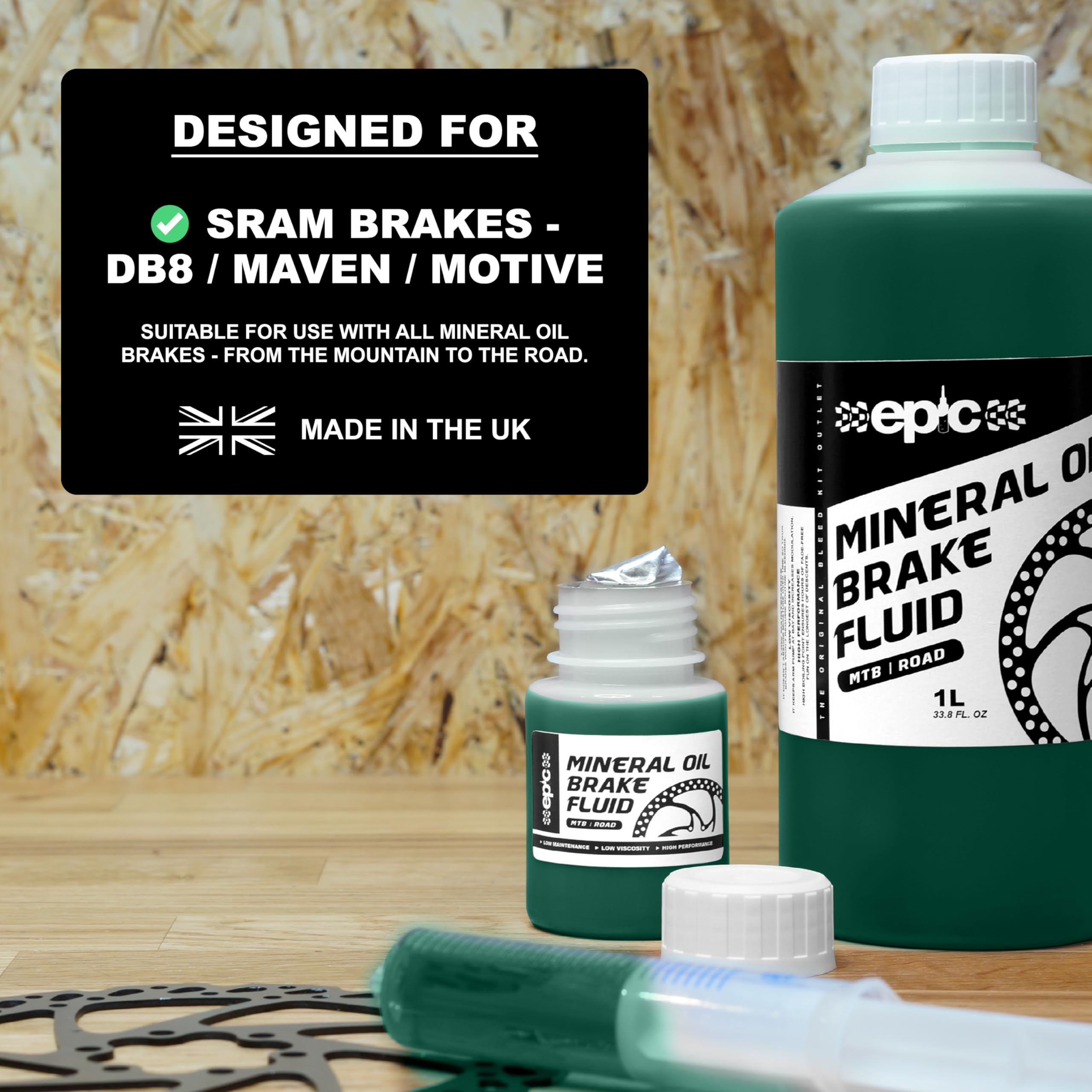 Epic Olio Minerale Liquido per Freni a Disco SRAM - DB8 | Olio ad Alte Prestazioni per lo Spurgo | Verde - 100ml
