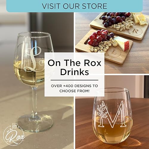Miniatura 7 de On The Rox Drinks Regalos para perros para mujeres, juego de 2 copas de vino sin tallo de 17 onzas de Golden Hour  Regalos de garabatos dorados,
