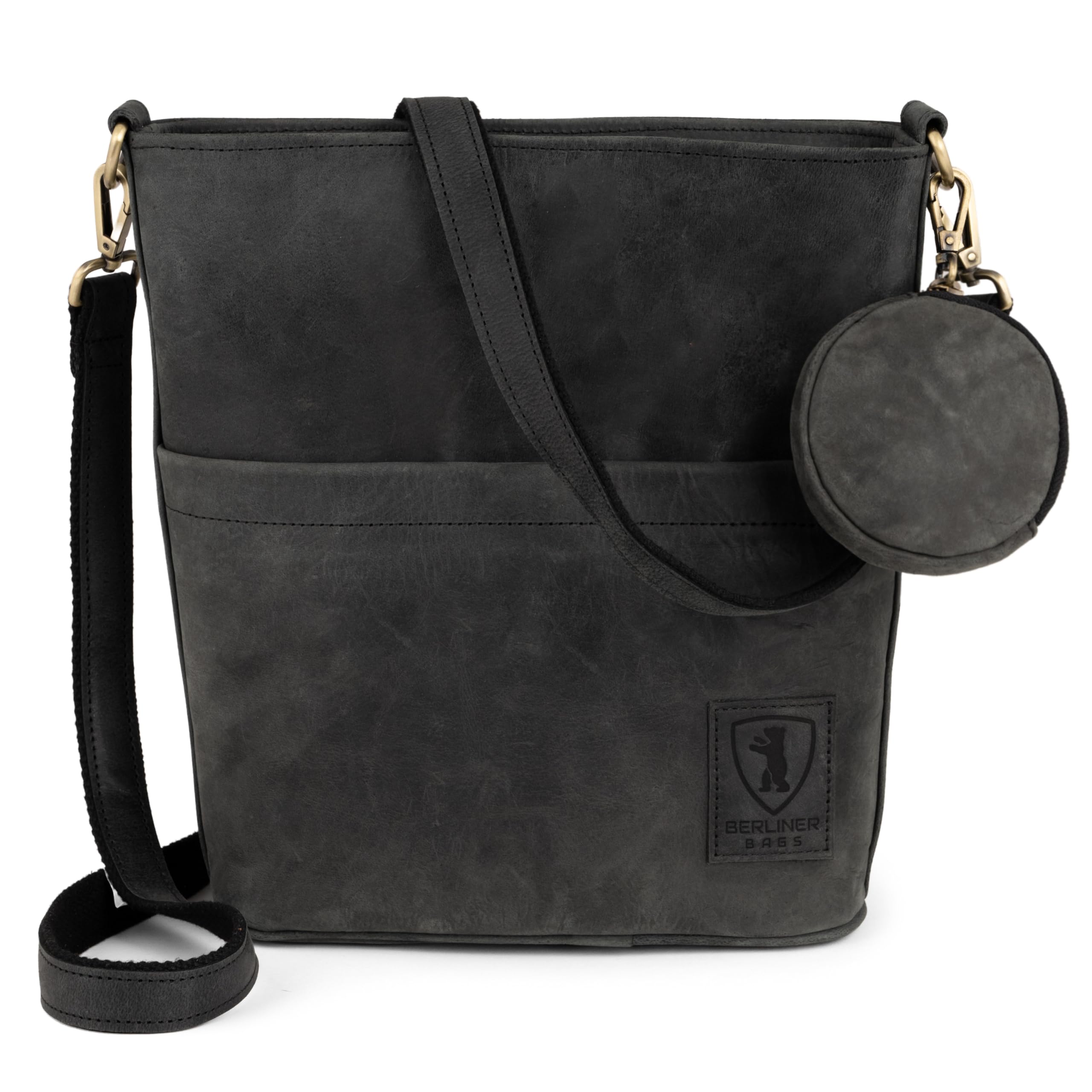 Berliner Bags Borsa Donna Sofia in Pelle, Borsa a Spalla con Doppi Manici, Borsa Elegante Quotidiana con Zip