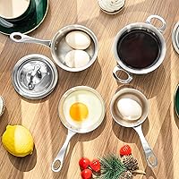 Vista 7 de Macevia Mini Cacerola para Salsa, Calentador de Mantequilla de Acero Inoxidable Cobreado, Olla Pequeña con Mango, Uso Multipropósito para Hogar