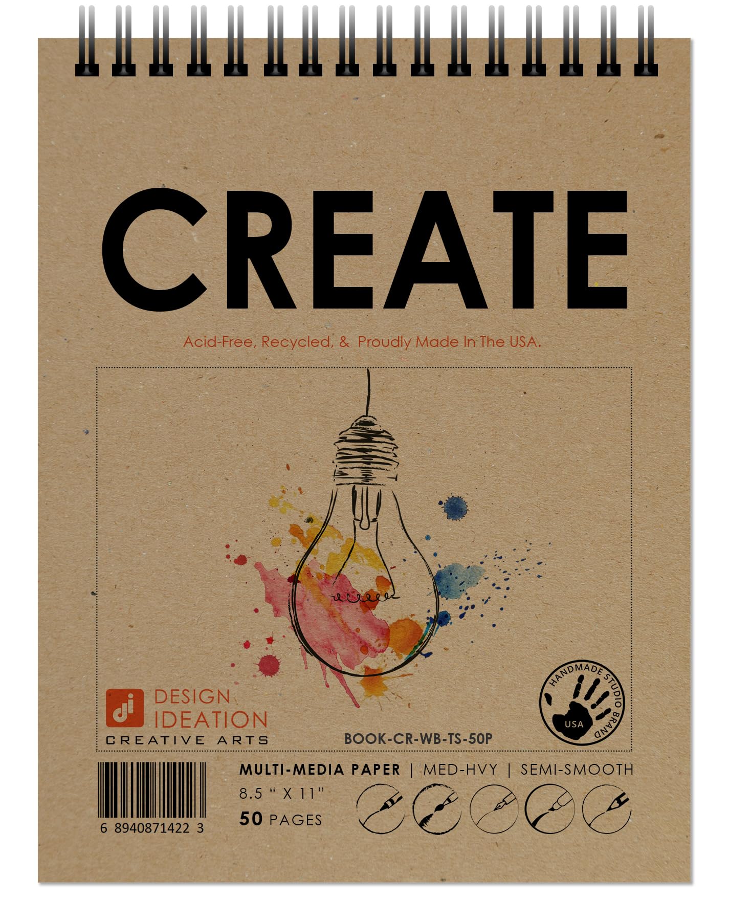 Design Ideation Premium Multi-Media Sketchbook - 8.5x11, Heavy Paper For Pencil, Ink, Marker, Watercolor - View #9