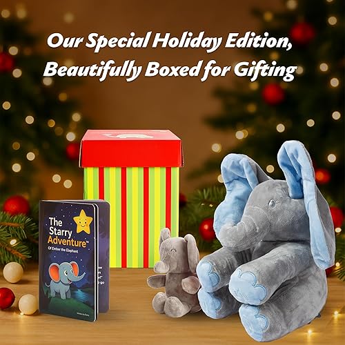 Miniatura 25 de Dimple Kaia Peek A Boo Elefante de juguete, animal de peluche interactivo con orejas móviles, animal de peluche musical para bebés y niños pequeños