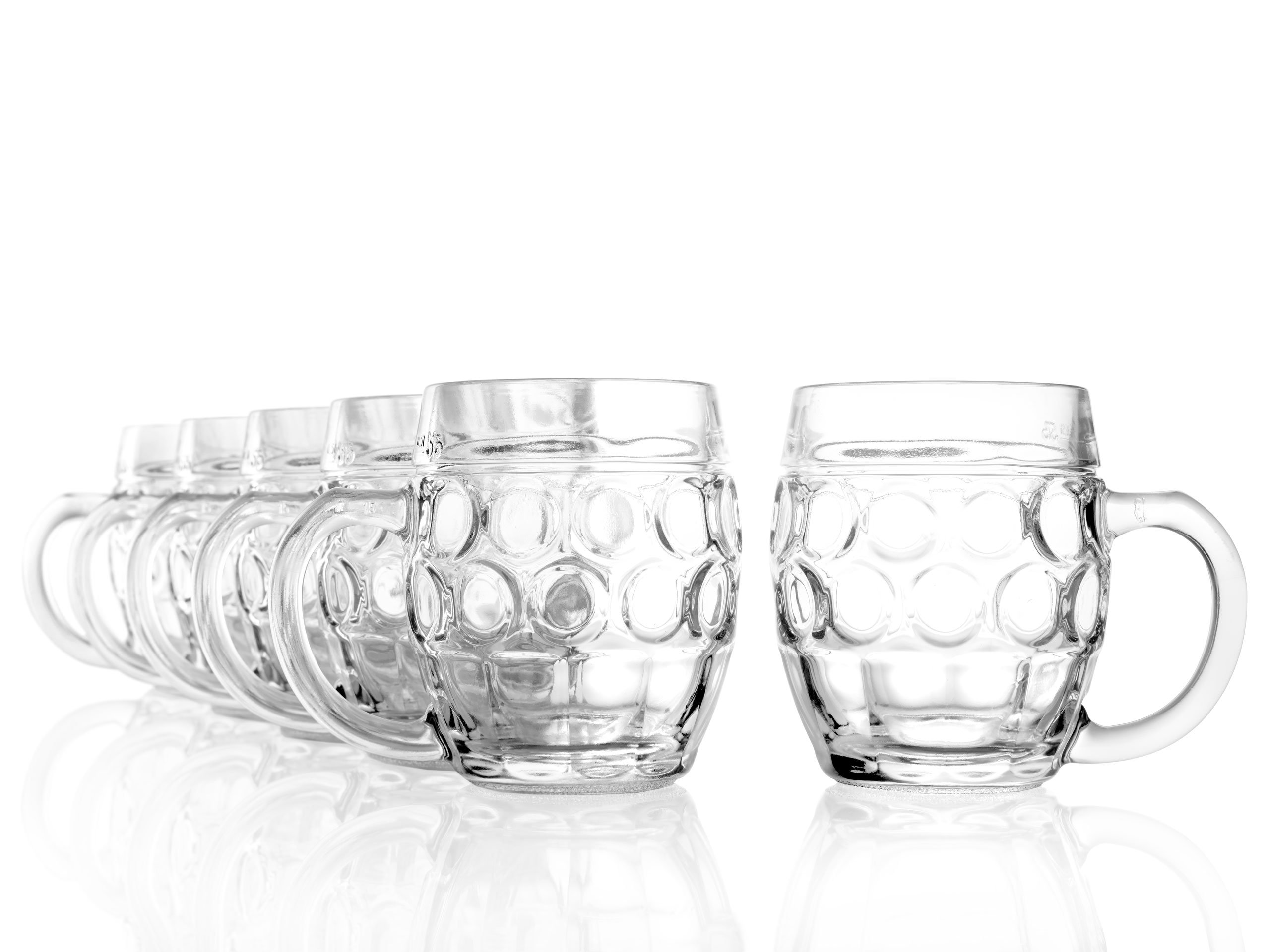 Stölzle Lausitz Oberglas Tübinger Augenkanne 0,4 l – 6er Set – Pintgläser mit Füllstrich – Traditionelles Design – Spülmaschinenfest, 5200050