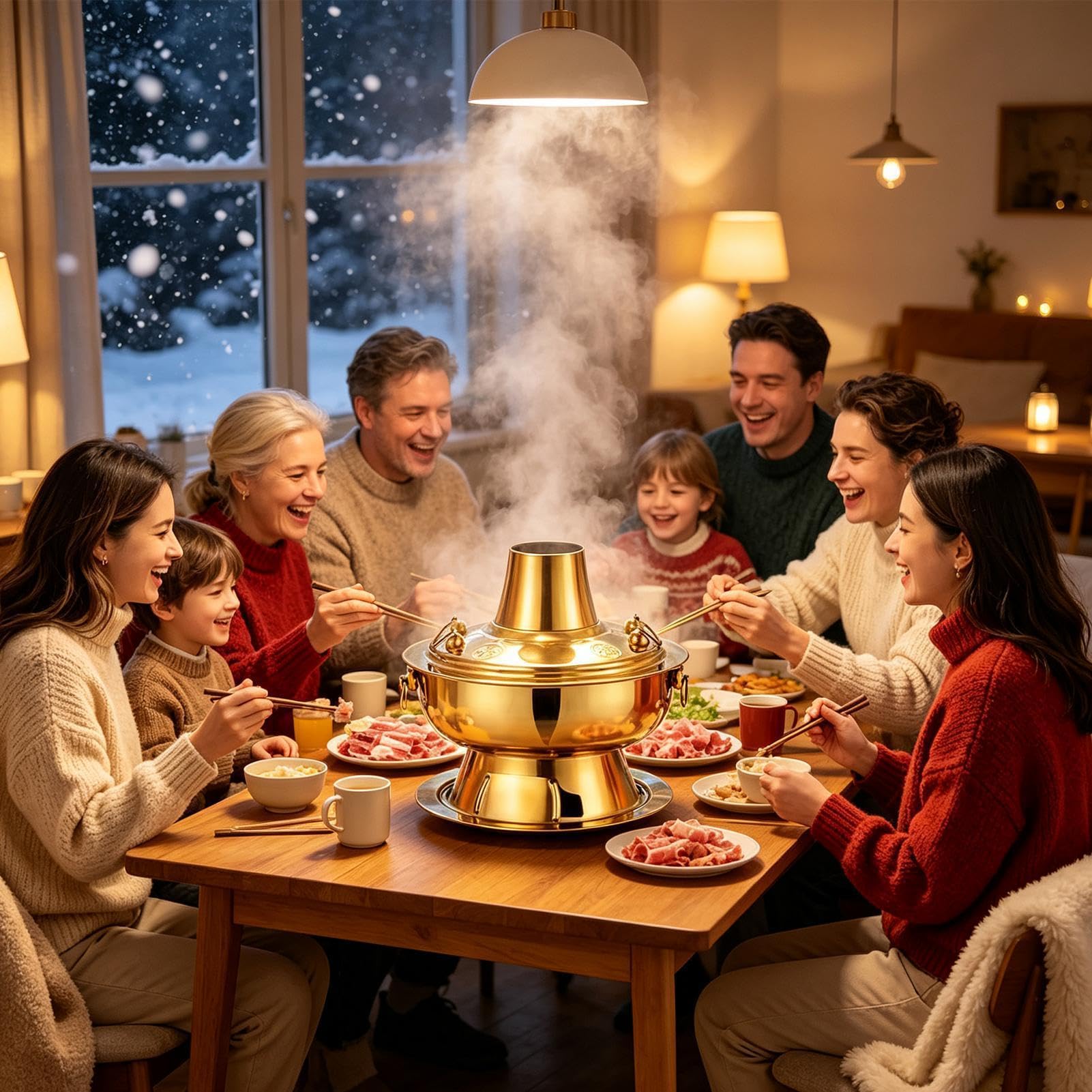 Holzkohle Hot Pot Edelstahl-Schnellheiz-Camping-Kochgeschirr | Tragbarer Kochtopf Für Hausbesitzer Wohnung Familienessen Partys Treffen Camping Picknick Restaurant Hochzeit Bankett