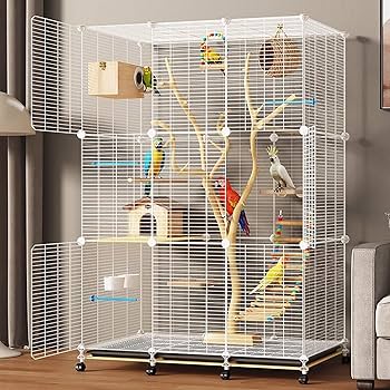 Amazon | WXXSHGDW 鳥籠 大型 鳥 ケージ インコ ケージ 車輪付き