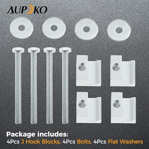 Miniatura 5 de Aupoko Caja de herramientas para camión, amarre de gancho en J de aluminio, fijación de caja de herramientas y posición de camión, caja de