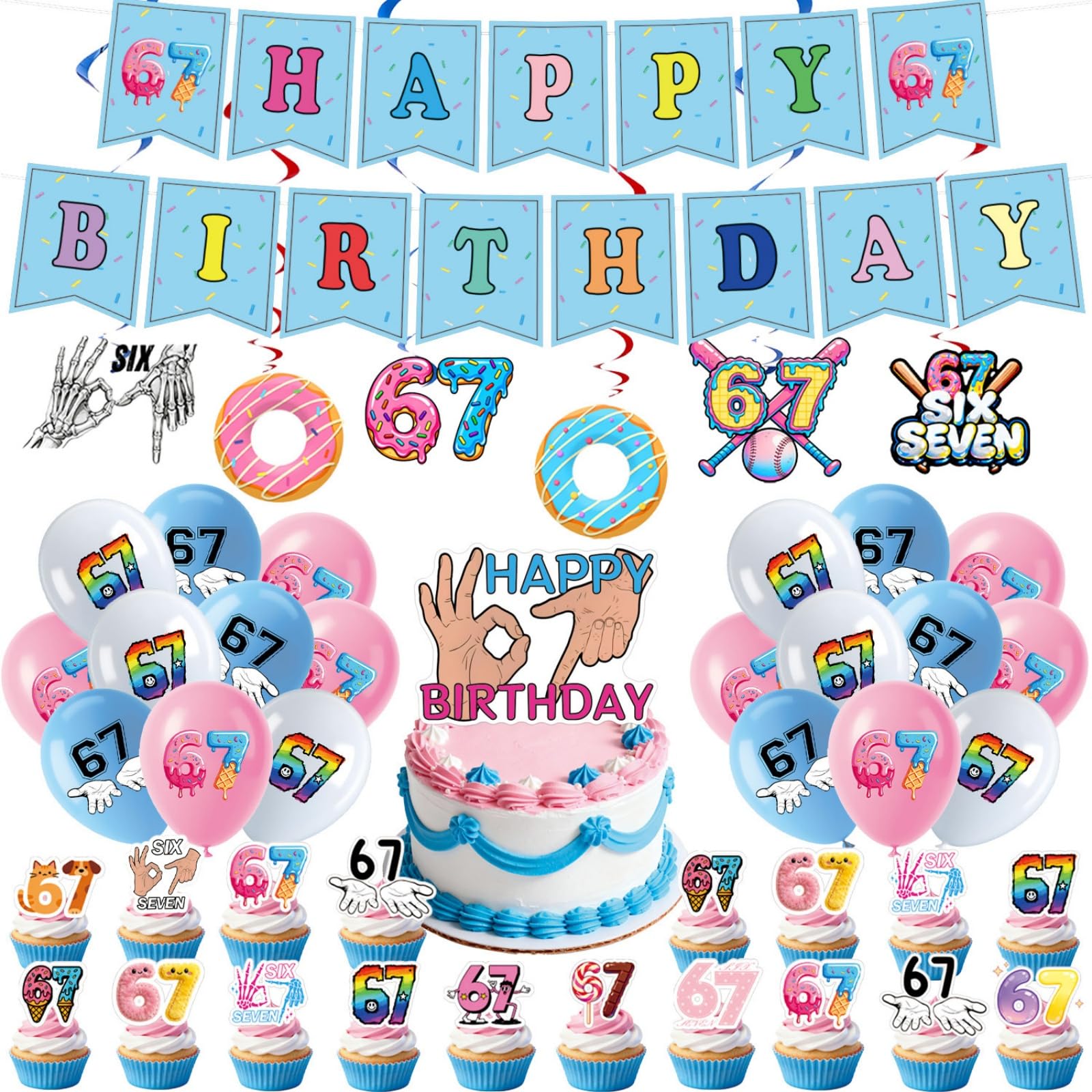 ZEPFJHE Vibranting Finger Cake Toppers for Tailgating and Team Celebration Event Cake Successes for Soccer Party