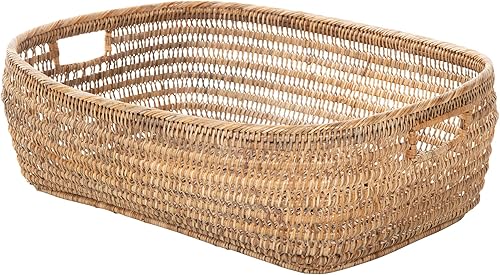 Kouboo Cambria - Cesta de tejido abierto, color marrón miel