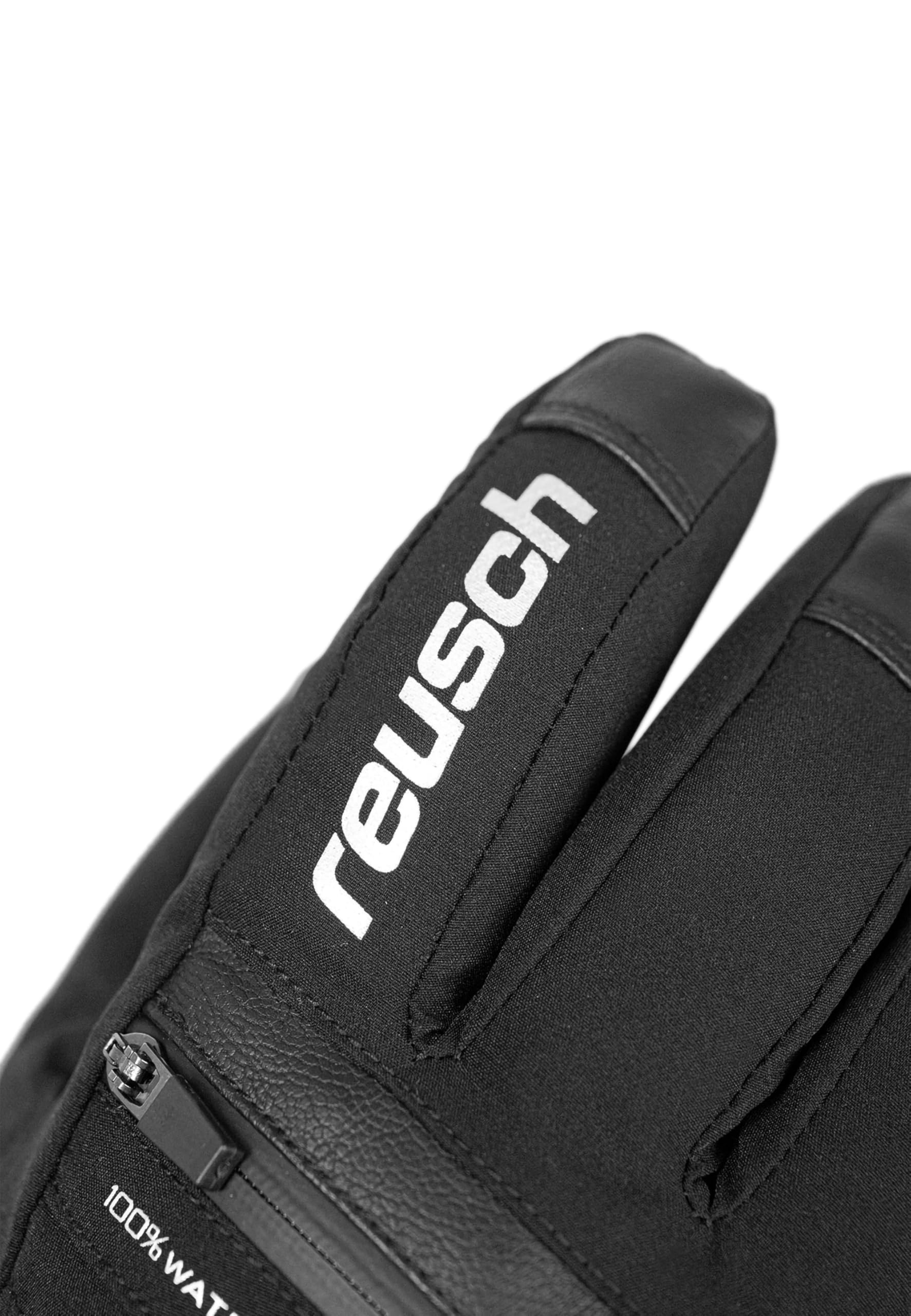 Reusch Lando R-TEX XT Gants de Ski Unisexes, imperméables, Coupe-Vent, Respirants, Isolation en Duvet véritable, Cuir végétalien, Softshell, Doublure SoftPlush, Manchette en Poudre, Poche chauffante