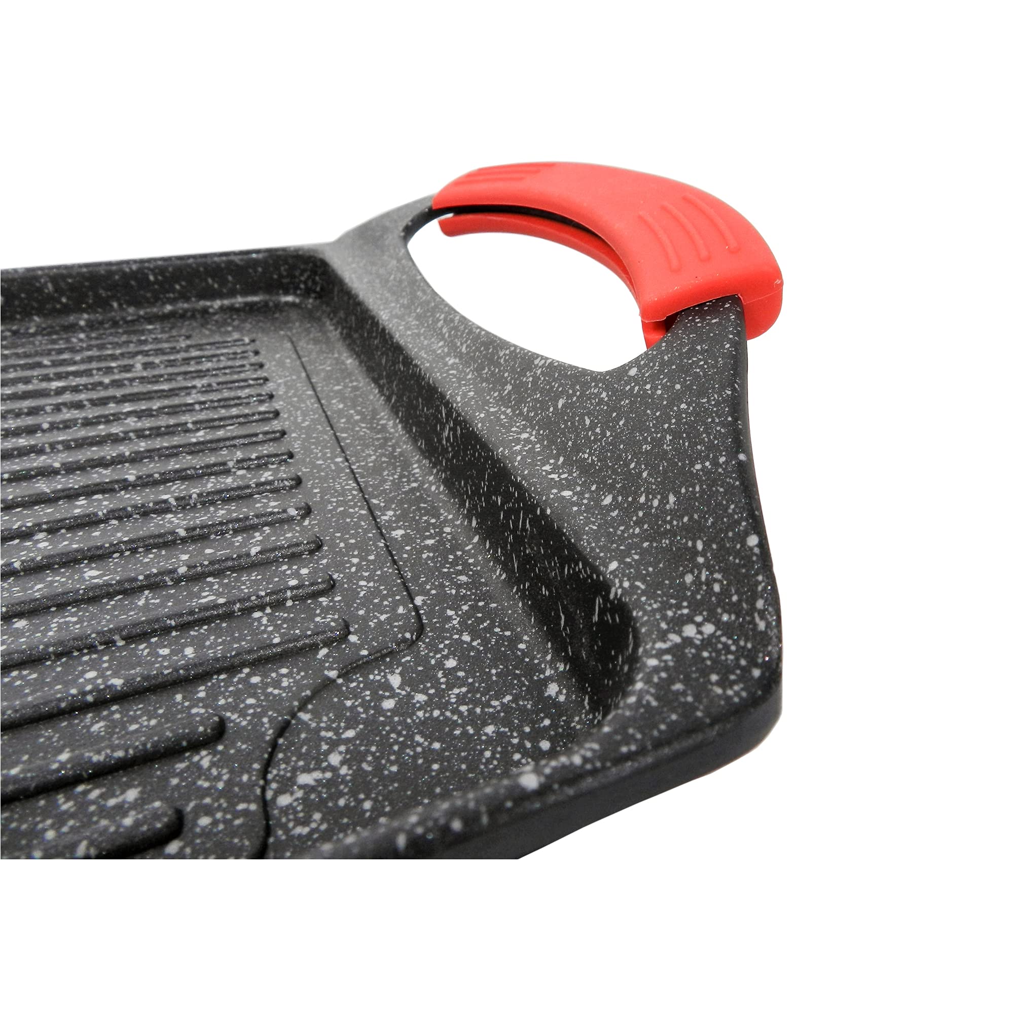 Moneta Pro Grill, Poêle Grill à Induction avec Poignée en Silicone, Revêtement Antiadhésif et Anti-rayures, Poêle Adaptée à toutes les Cuisinières , Lavable au Lave-vaisselle, 35x22cm