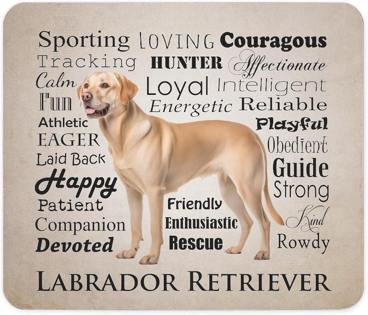 CafePress Yellow Lab Traits Non-Slip Rubber Gaming Mousepad