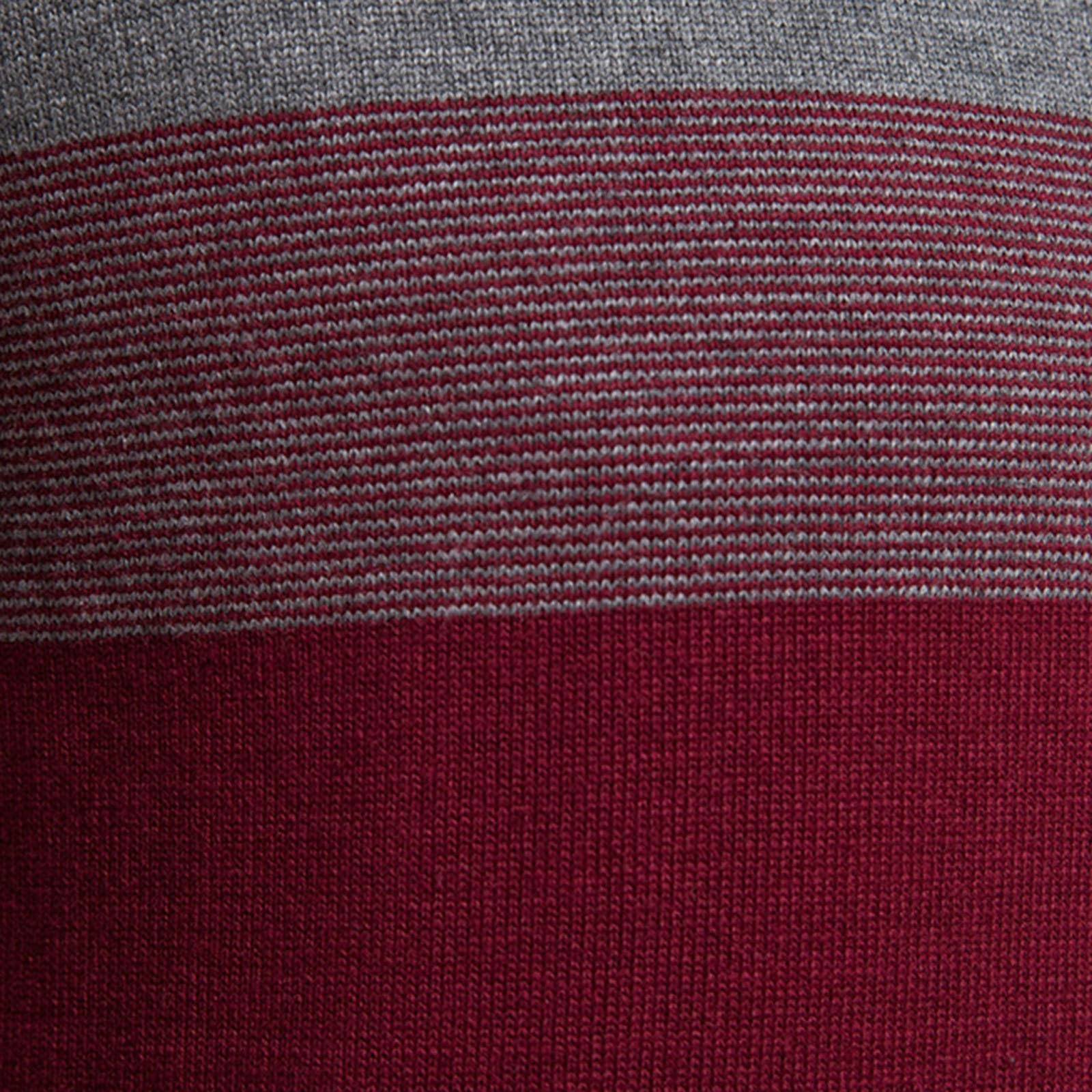 Maglione da uomo Troyer in cotone a righe grossolane con colletto alto e chiusura lampo