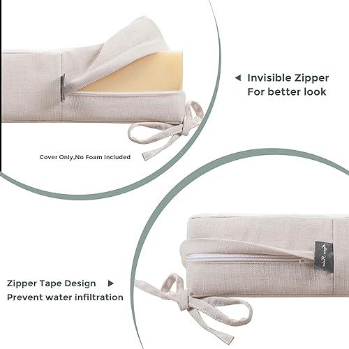 Miniatura 6 de Magpie Fabrics - Fundas para cojines de banco y sofá biplaza de patio (solo funda de repuesto, sin inserto!), funda de cojín impermeable y