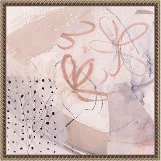 Amanti Art Framed Canvas Wall Art 16x16 Mirage de Fleur I by Melissa Wang, Framed Wall Art Canvas, Abstract Artwork, Traditional Decor, Small Poster Painting for Living Room, Bedroom, Bathroom,