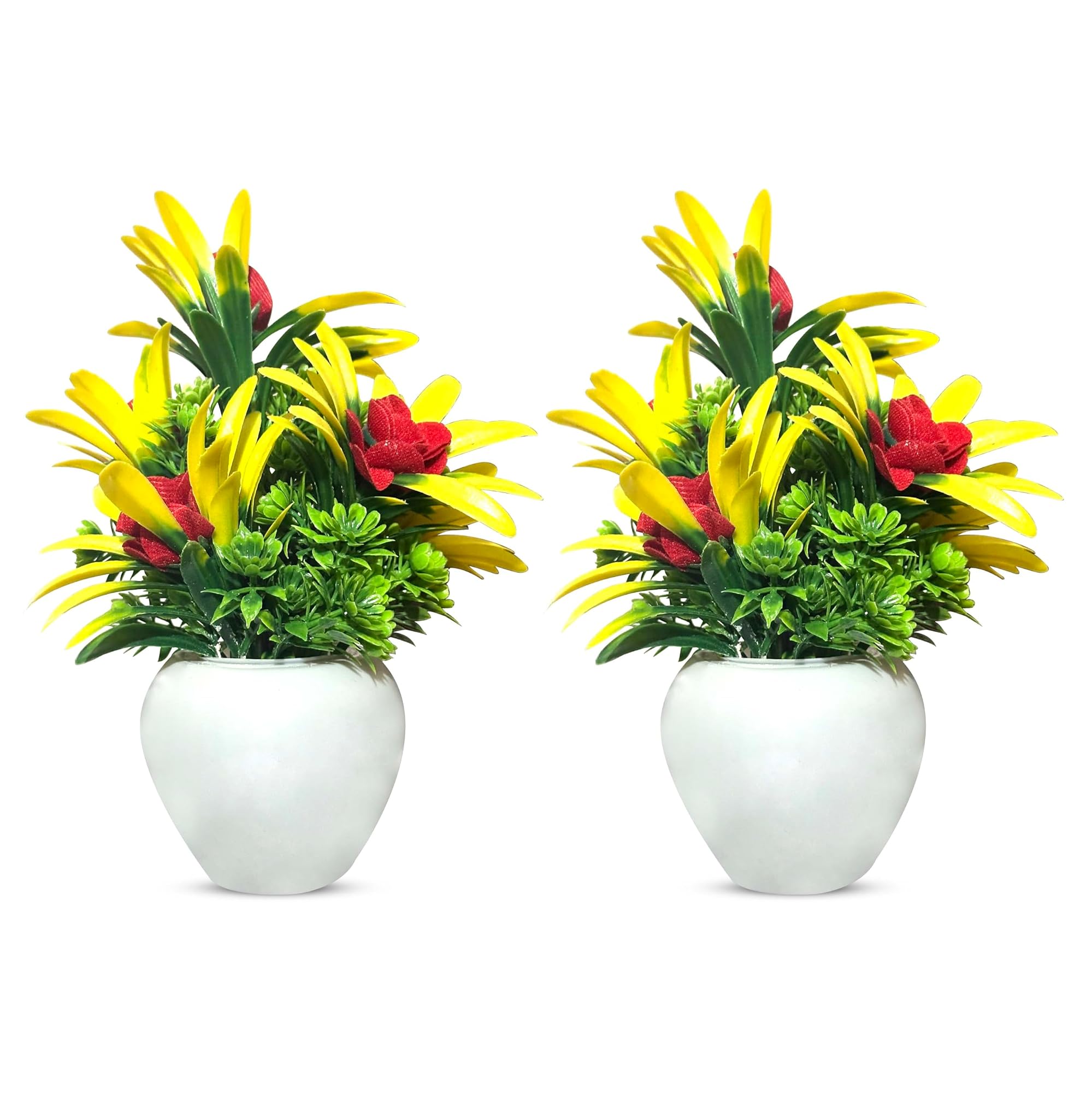 Plastic Artificial Plants with Pot Decorative Showpiece