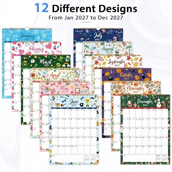 2027 Calendar - 2027 Wall Calendar, 12 Months Calendar Jan 2027-Dec 2027
