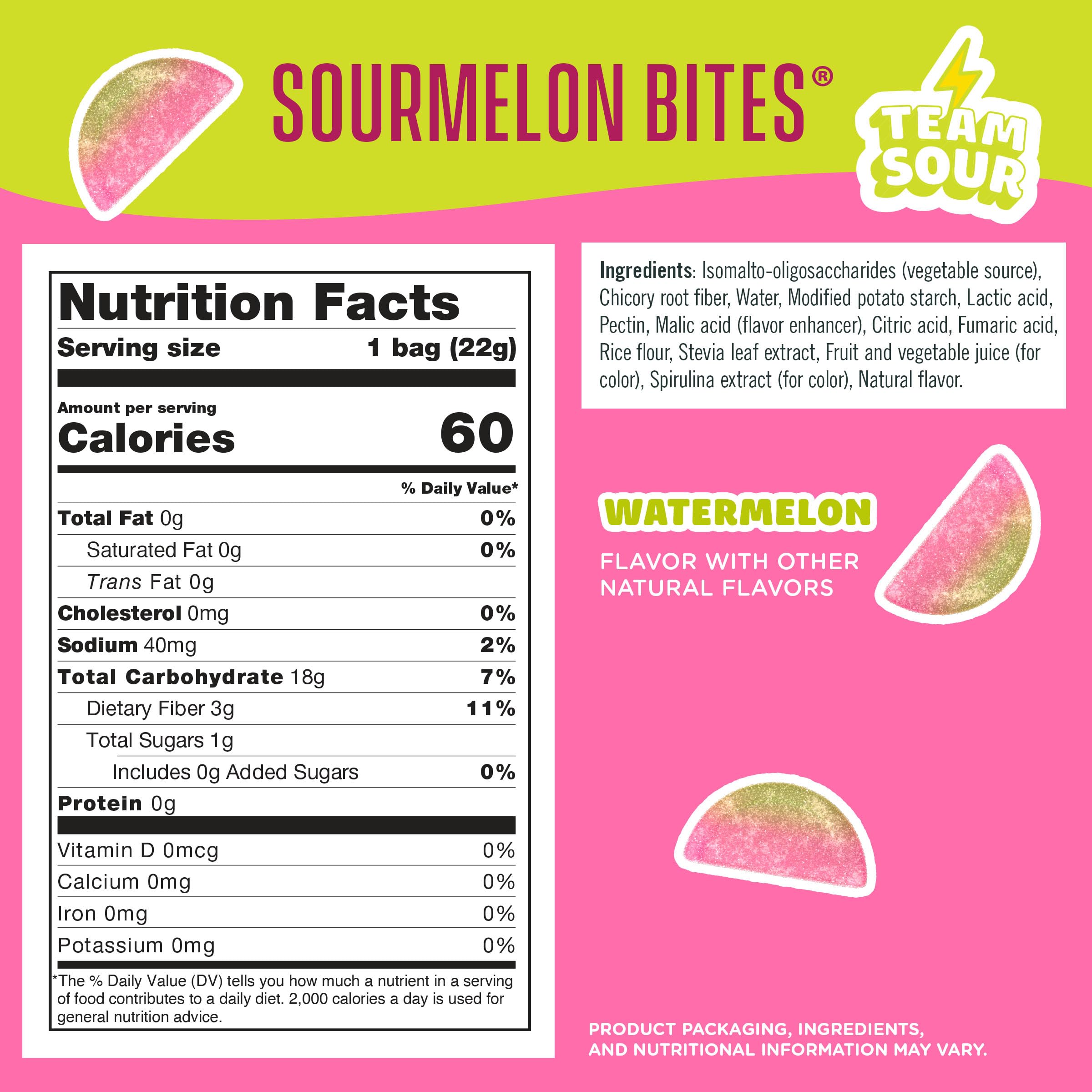 SmartSweets Sourmelon bites, Low Sugar Gummy Candy (3g), Low Calorie (130), Gluten-Free -1.8oz (Pack of 12) Packaging may vary thumbnail 2