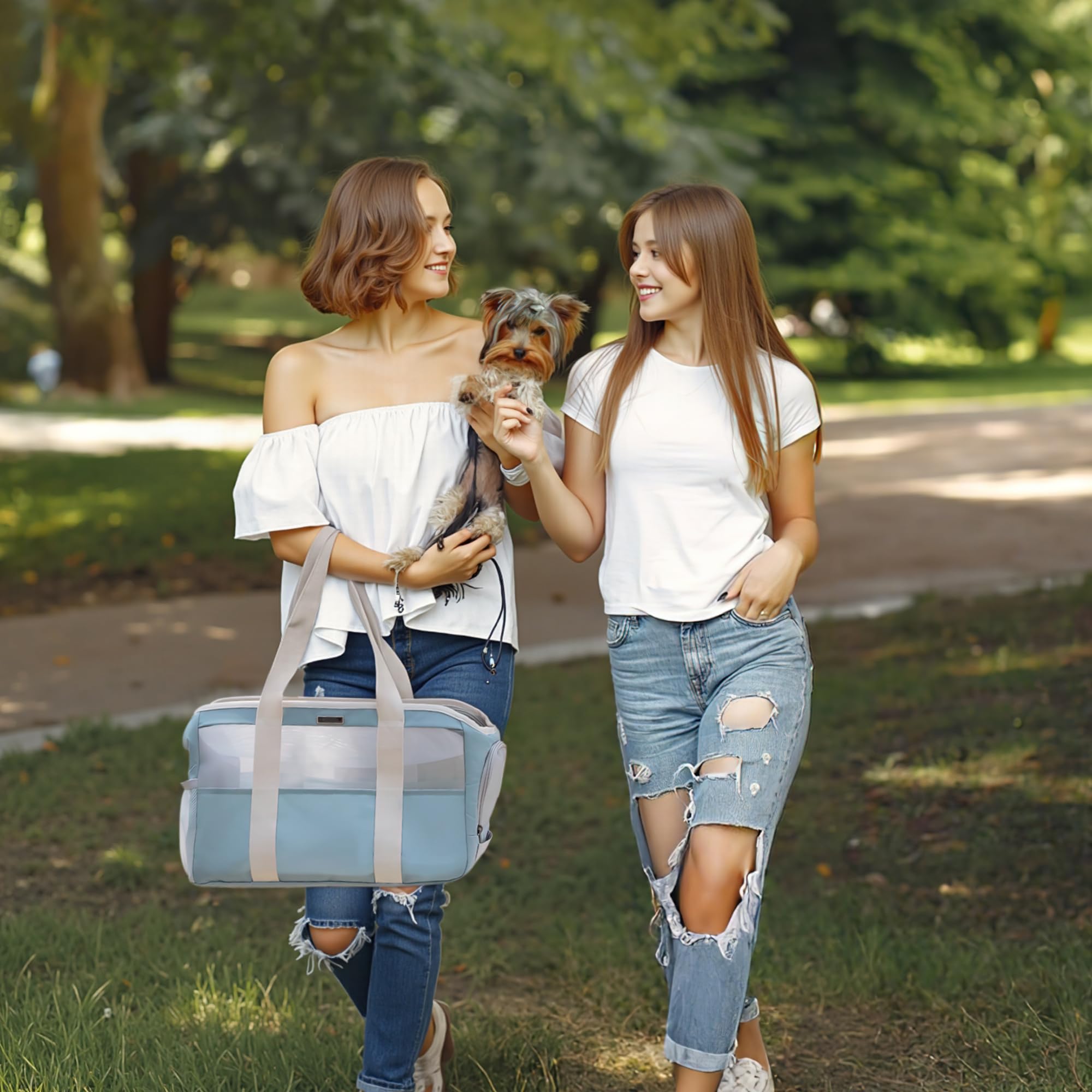 ALLSOPETS Soft Pet Carrier Bag for Small Dogs and Cats Foldable Breathable Dog Handbag with Safety Strap - Image 2