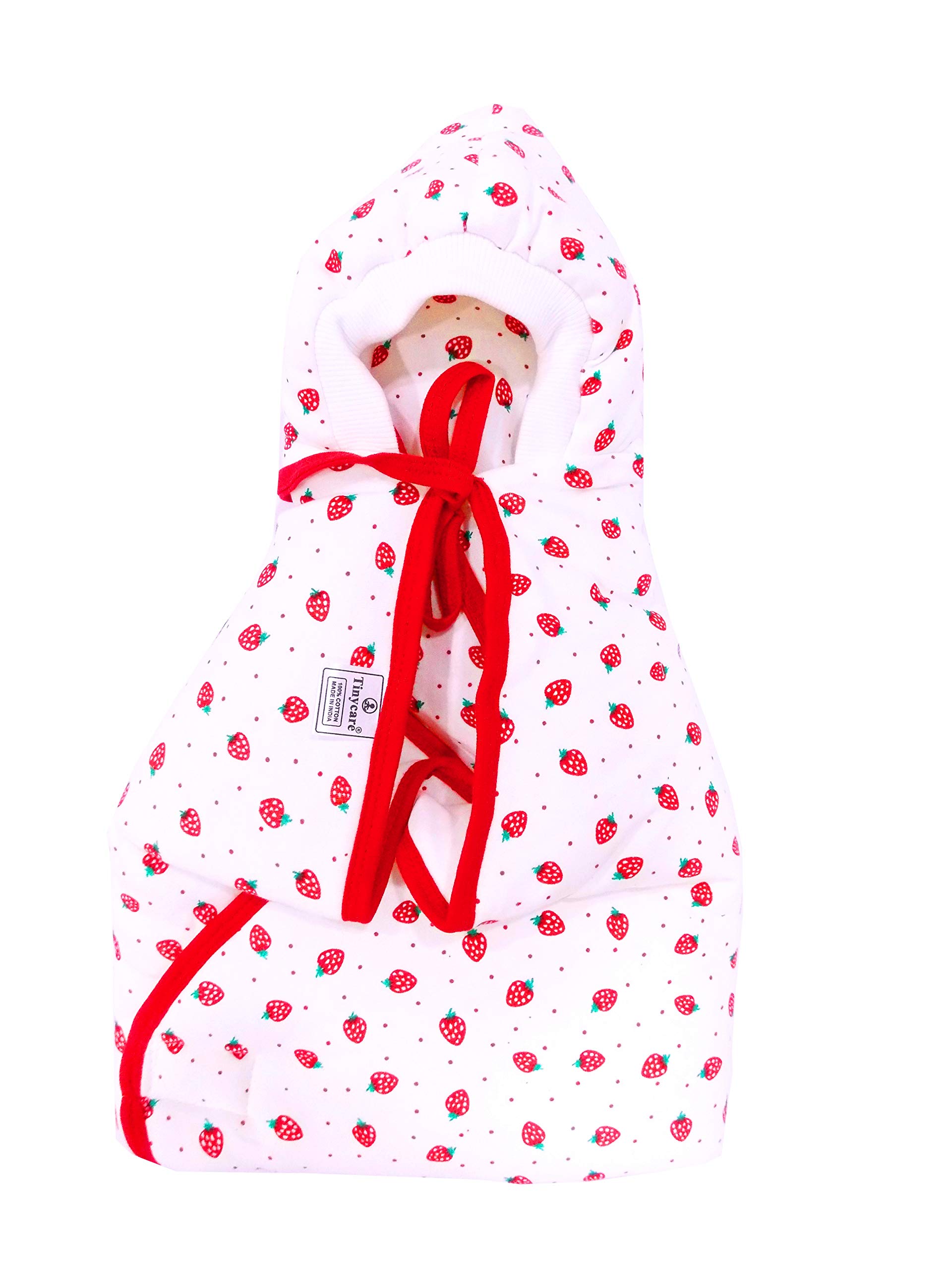 1stbabystore Tinycare New Born Infant Baby Baby Quilted Wrapper Extra Soft Warm Baby Carry Towel Cherry Blanket (Red)