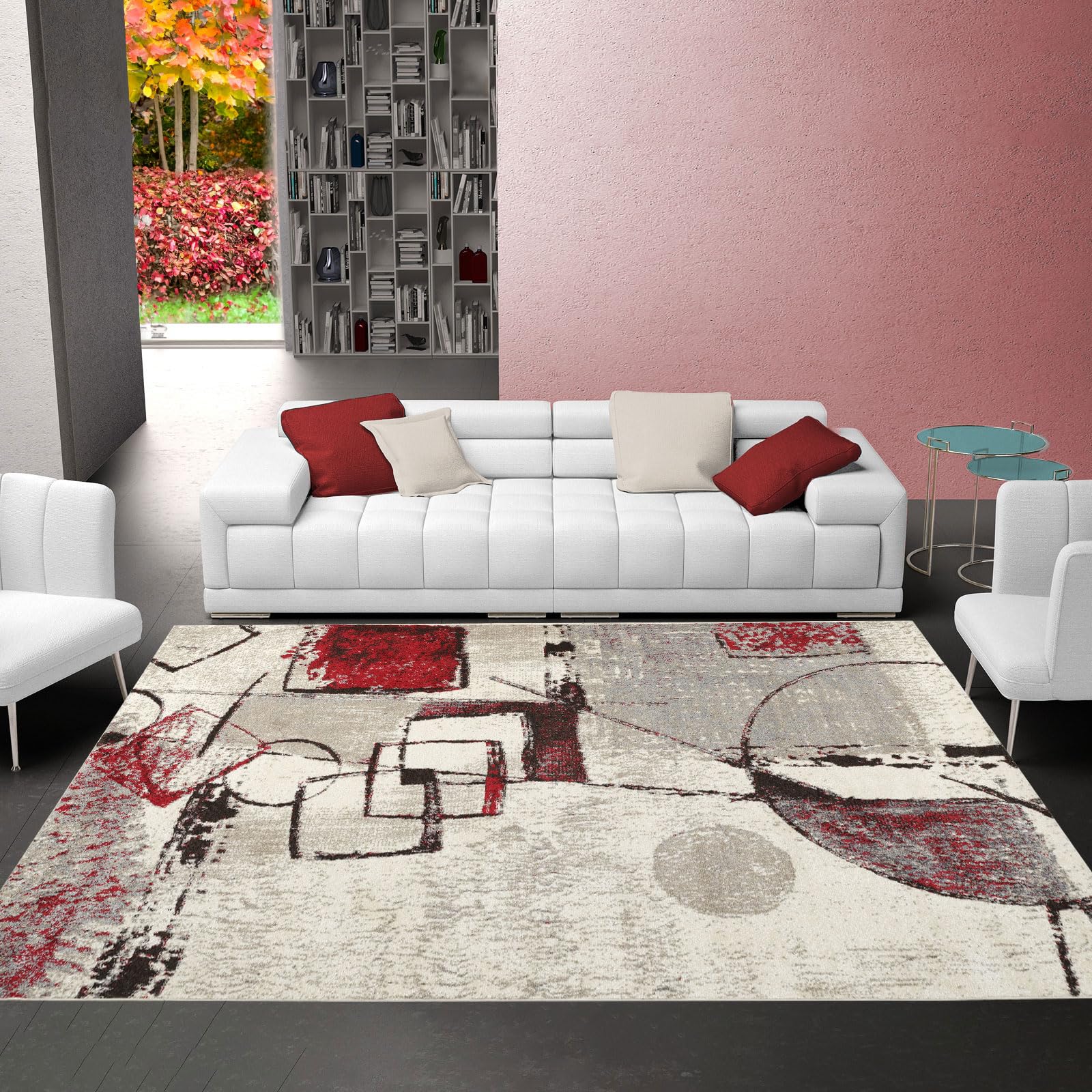 Tappeto 133x190 cm Moderno in Polipropilene – Economico e Resistente – Tappeto Pelo Corto Facile da Pulire – Ideale per Salotto, Soggiorno e Camera da Letto