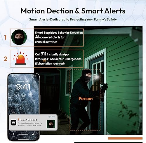 Miniatura 5 de Cámara de ventana 2K, cámara de interior WiFi de 2.4G para seguridad del hogar, visión nocturna a color AI, detección de personas y movimiento,