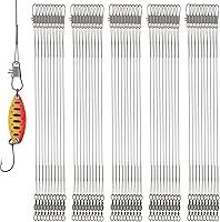 Vista 9 de Líderes de pesca de acero inoxidable, línea líder de pesca con giratorios y clips para agua salada y agua dulce, 31 libras por pieza, 6 pulgadas, 7