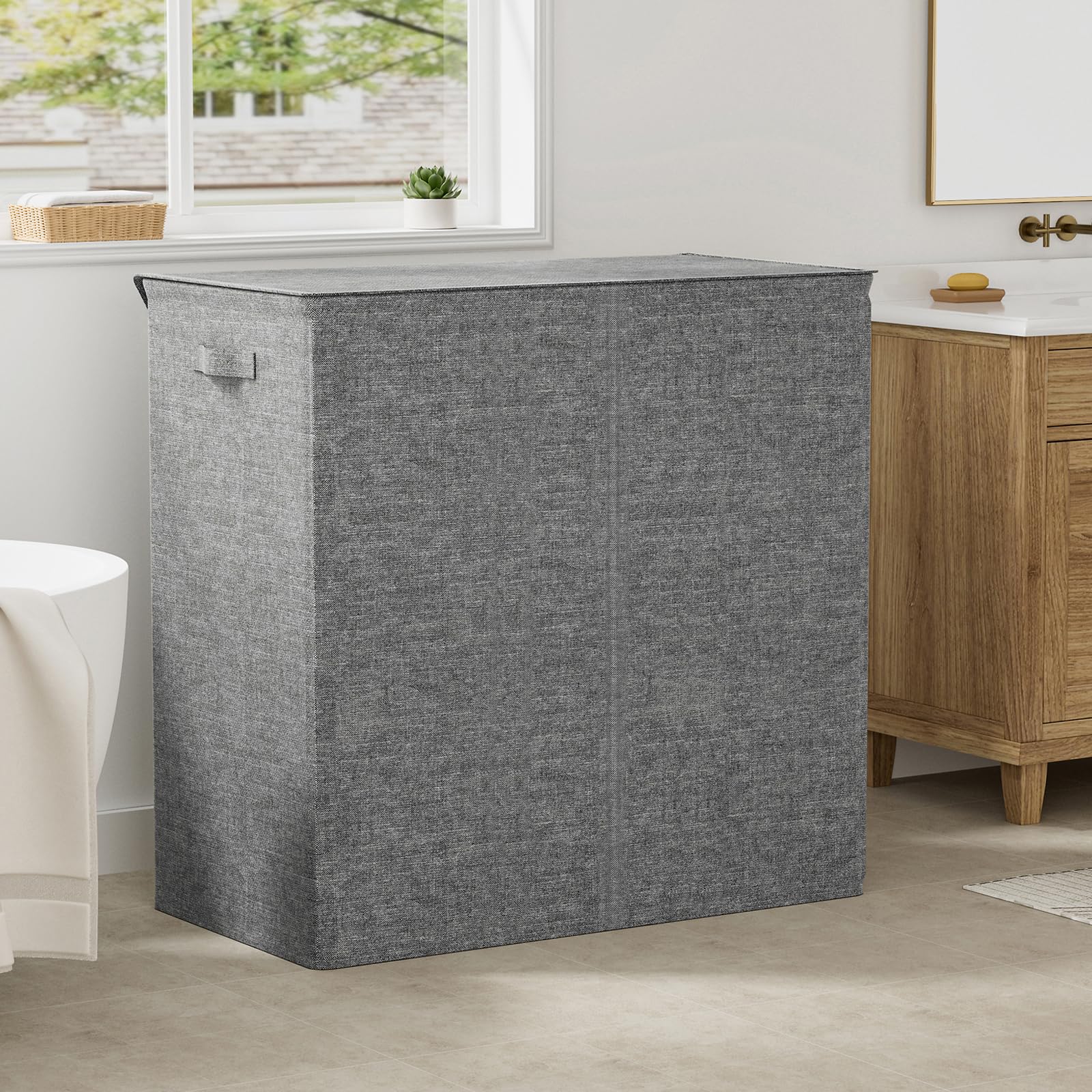 Cesto Biancheria Pieghevole - Portabucato A Rete 30x30x47cm, Organizzatore Lavanderia - Foto 11