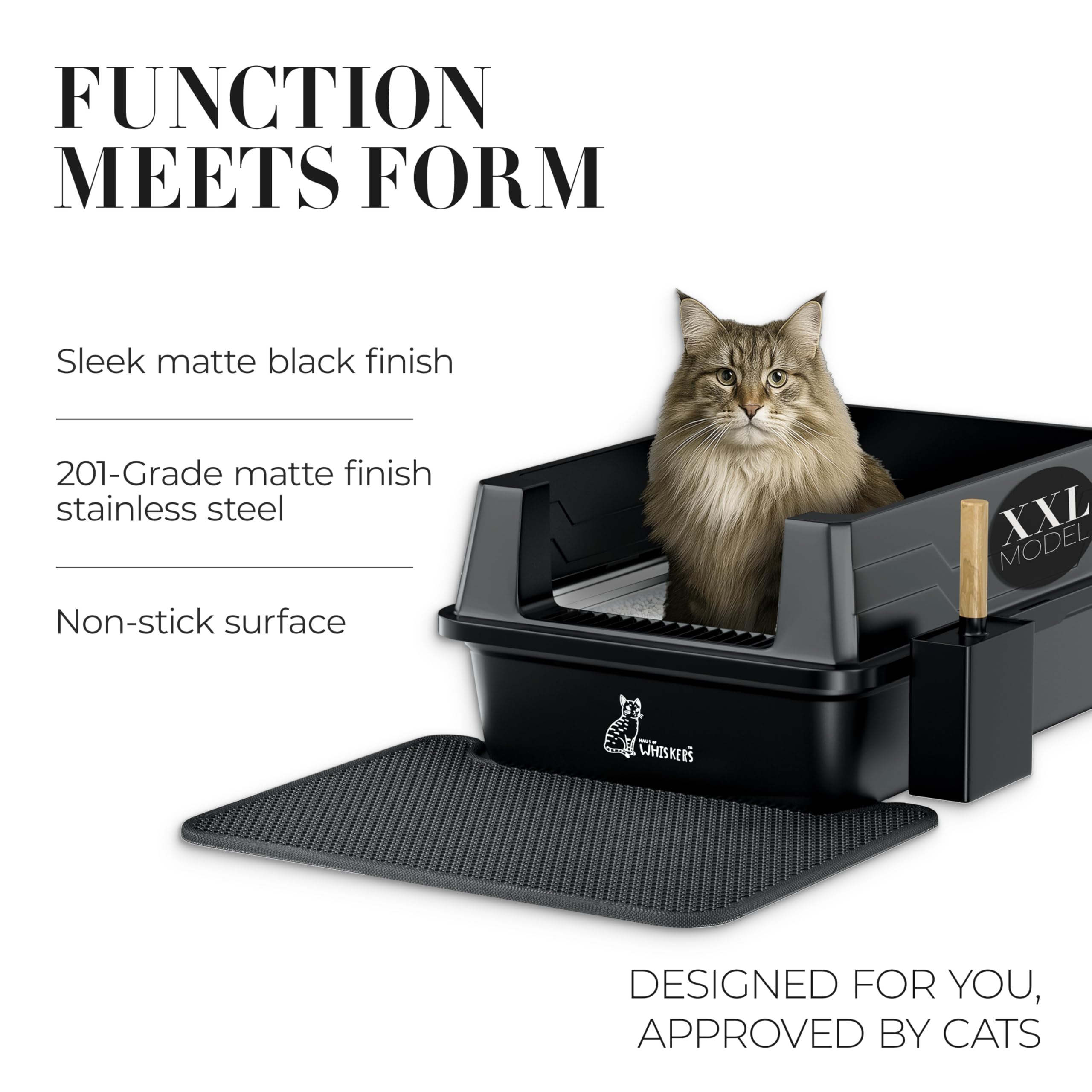 XXXL Stainless Steel Cat Litter Box High Sided 28"x20" - Extra Large Metal Litter Pan for Big Cats - Upgraded Anti-Leak Buckle, Mat, Step Pedal, Scoop & Waste Bags - Odor Control Easy Clean Non-Stick - image 5