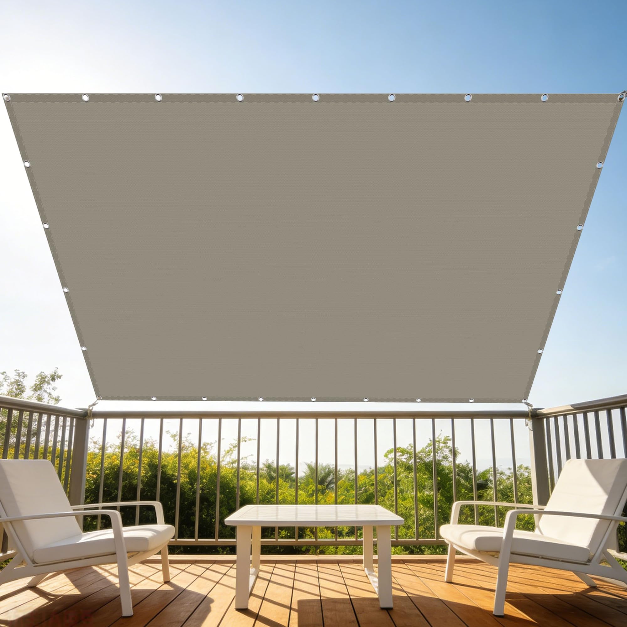 Voile de soleil étanche taupe de 1.2 x 4 m résistante aux intempéries