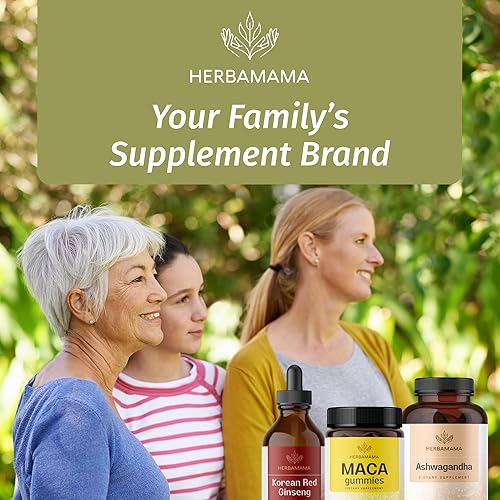 Miniatura 8 de HERBAMAMA Gomitas de raíz de maca  1800 mg de extracto de raíz de maca para apoyo energético  Suplemento de apoyo antioxidante vegano, sin OMG  90