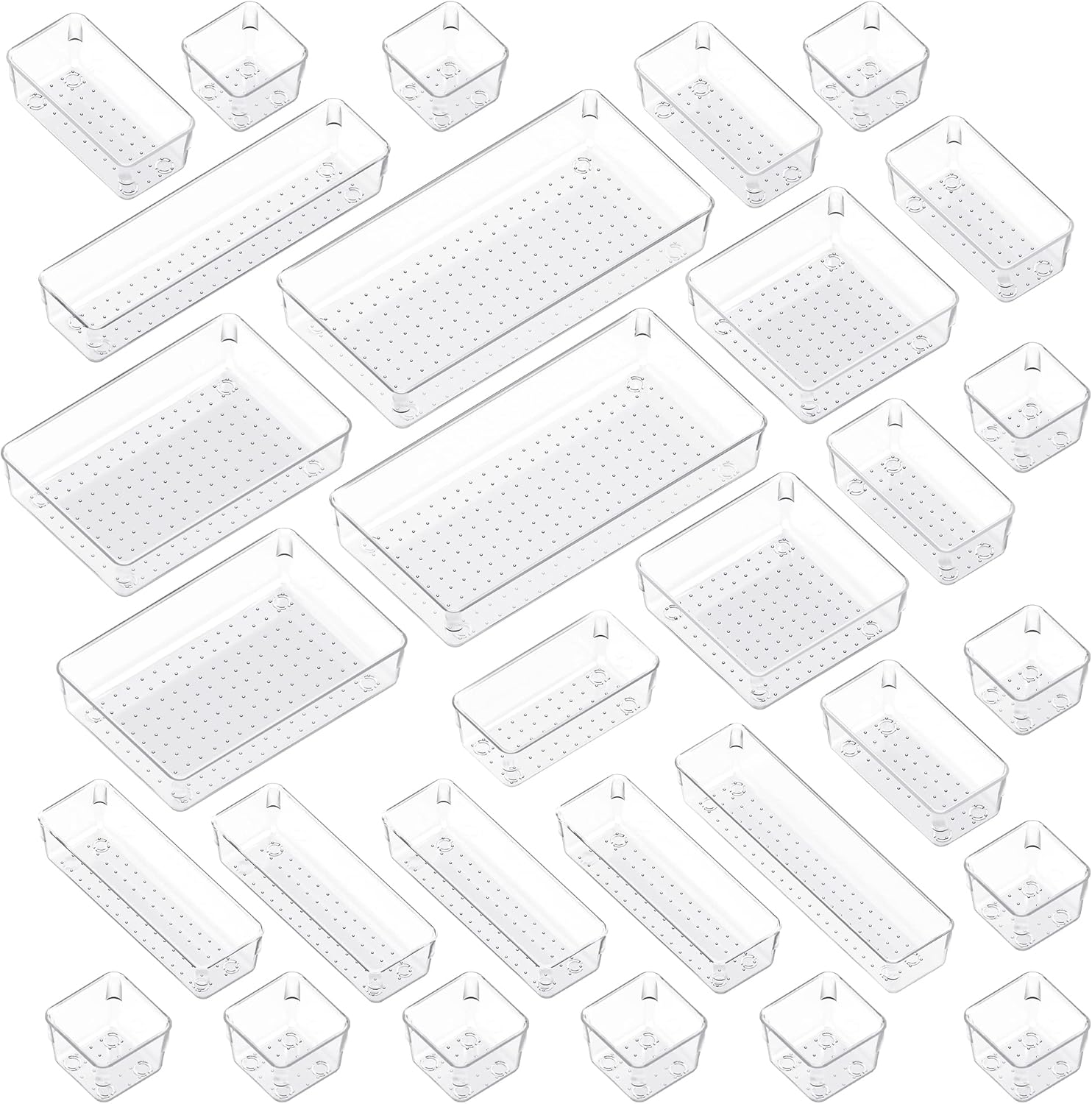 JARLINK 25 Pack Desk Drawer Organizer Trays with 7