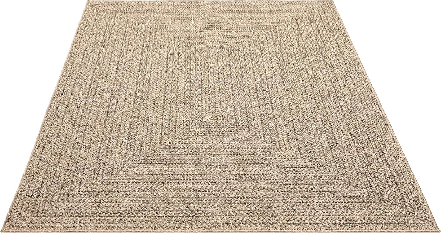 Mia´s Teppiche Soil – Outdoor Teppich für Balkon, Terrasse & Garten, wetterfest, UV-beständig & pflegeleicht, moderner Jute-Look – auch für Wohnzimmer & Esszimmer geeignet, ca. 120 x 170 cm