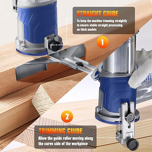 Miniatura 5 de Enrutador compacto inalámbrico, enrutador de palma sin escobillas Mellif compatible con batería DeWalt de 20 V MAX (solo herramienta) 28,000 RPM 600