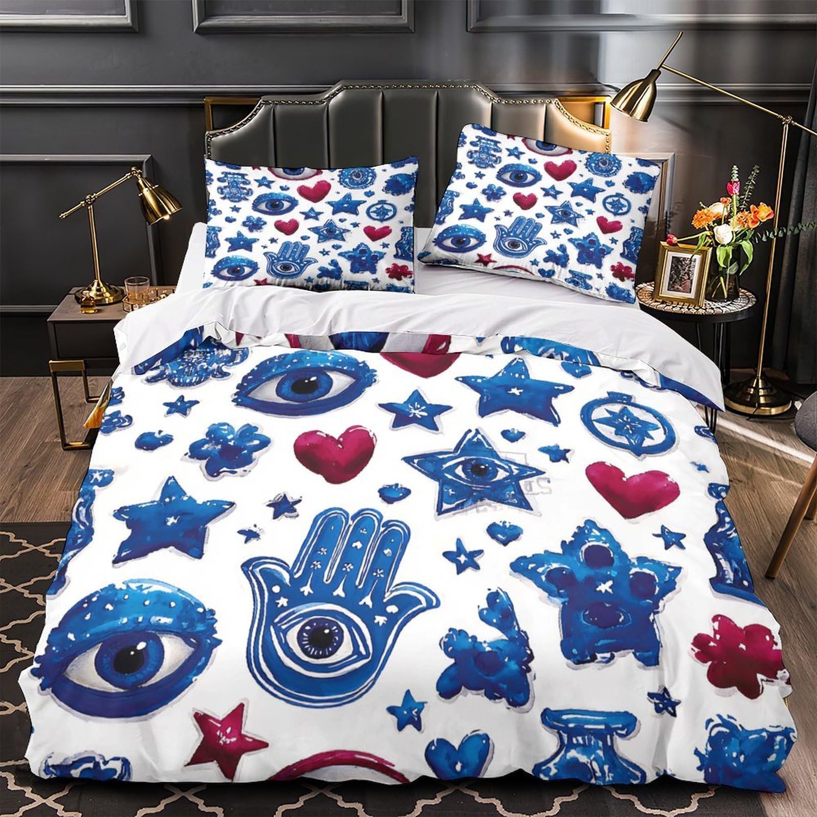 Housse de couette microfibre haut de gamme au design floral minimaliste