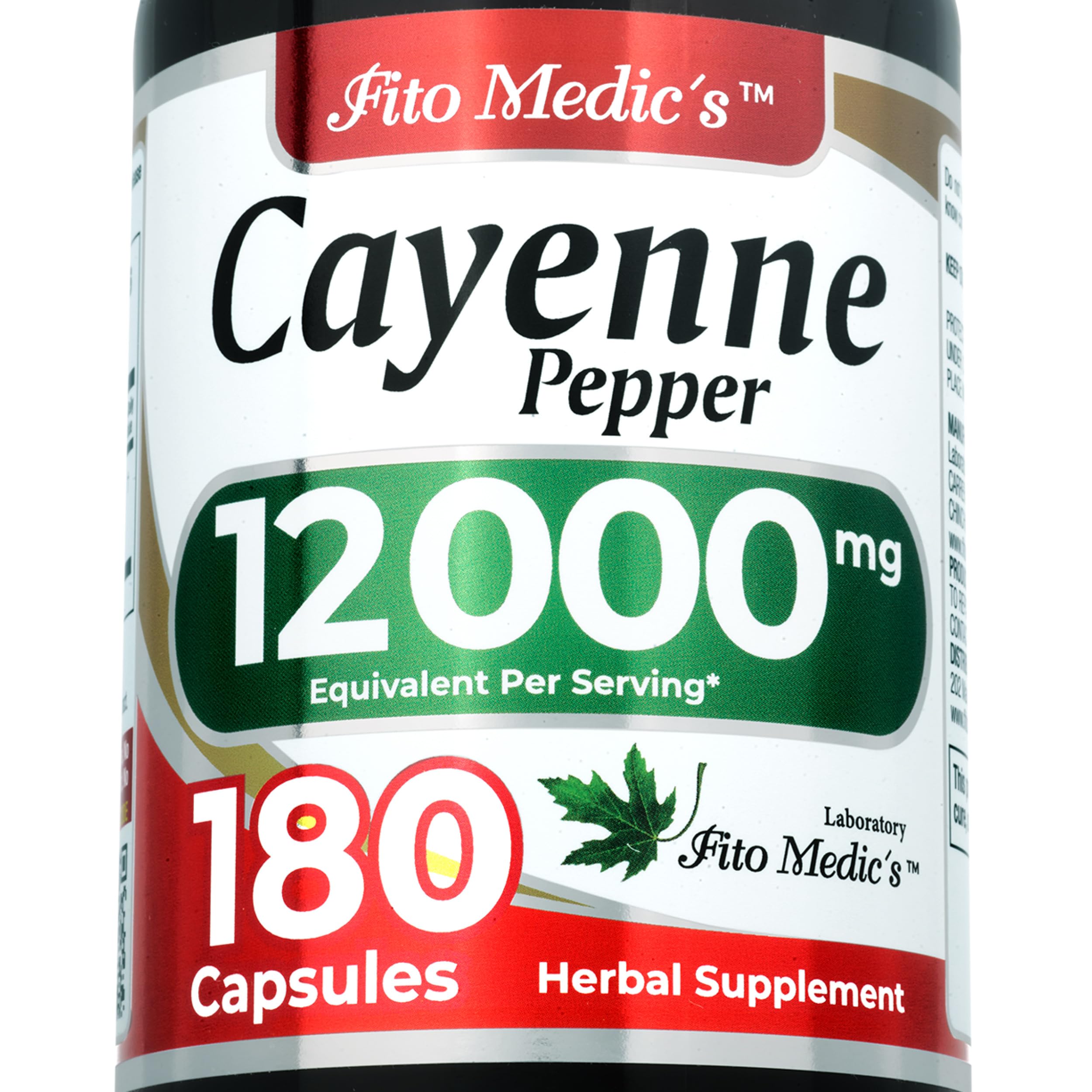 FITO MEDIC'S Lab | Cayenne Pepper Capsules | Cayenne Pepper Pills | 60 Serving | 180 Capsules