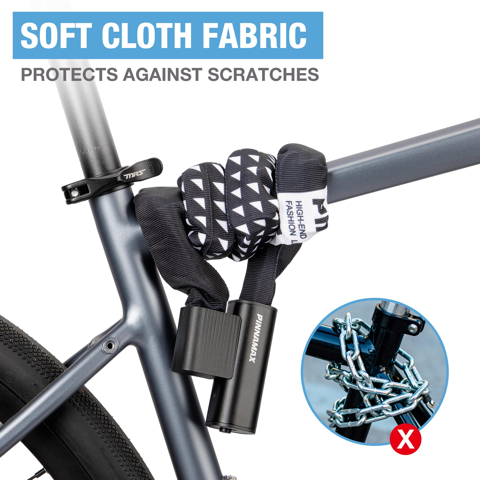 Antivol de vélo 1 m – Chaîne antivol pour vélo – Évaluation par étoiles – Câble antivol robuste avec clés pour vélo électrique, moto, scooter, vélo, porte, portail