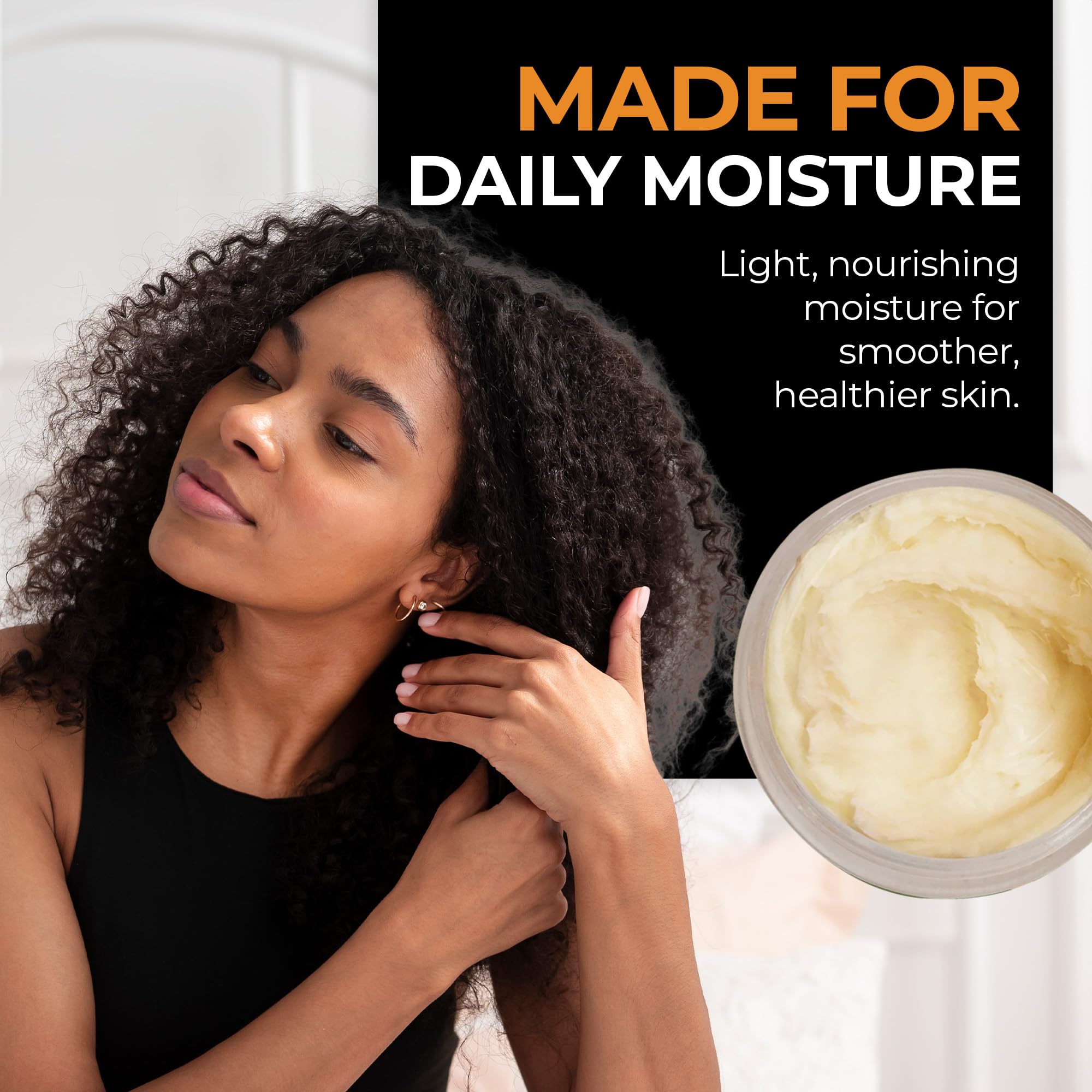 RA COSMETICS Afrikanische Sheabutter mit rosa Zucker, 100 % geschlagene Shea-Körperbutter aus Ghana, feuchtigkeitsspendende, natürliche Hautpflege für trockene Haut, Haare, Kopfhaut, nährt, macht sie