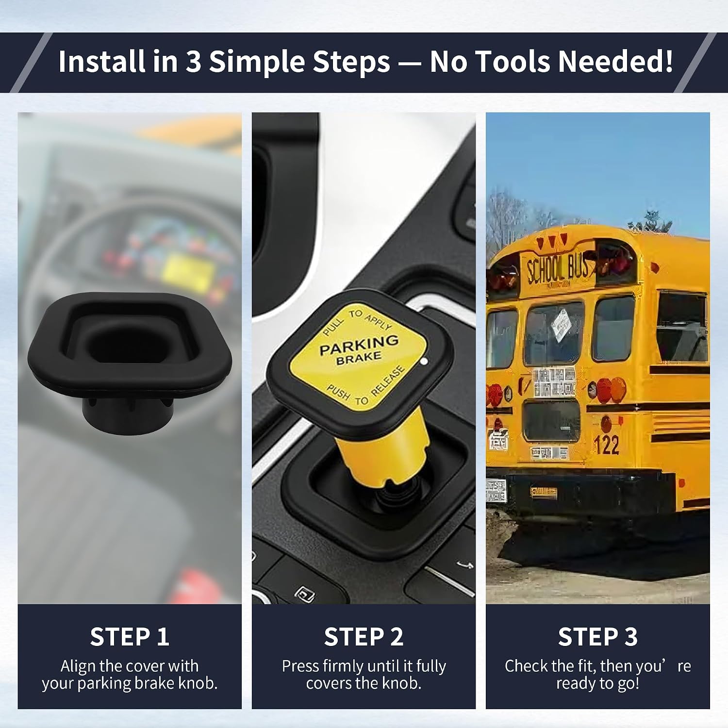 801526 Air Brake Knob Cover for Parking Brake – Soft Rubber Grip, Hand Pain Relief for Bus & Truck Drivers, Easy-to-Install Button Cover Prevents Soreness from Repeated Use