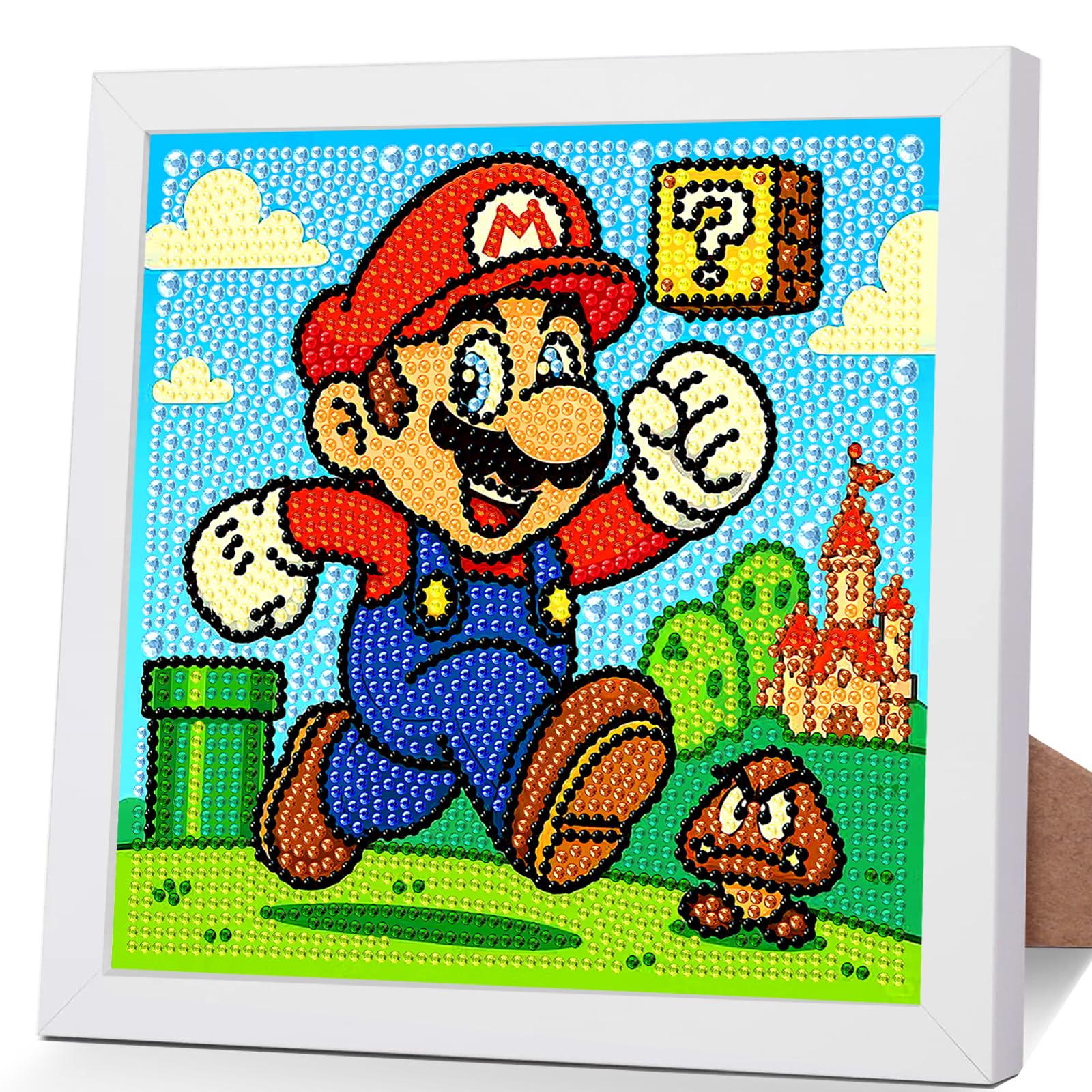 5D Diamond Painting Anime Set mit 20x20 cm Holzrahmen für Erwachsene, Kinder & Anfänger - Vollständiges DIY Bastelset mit Cartoon Motiven als Kreatives Geschenk für Mädchen Jungen ab 7 8 10 Jahre (T)