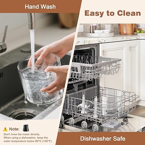 Miniatura 8 de Trituradora de pollo eléctrica 2 en 1 y picadora de carne, motor potente de 250 W, cuchillas dobles para triturar y moler, tazón de 1.5 L sin BPA,