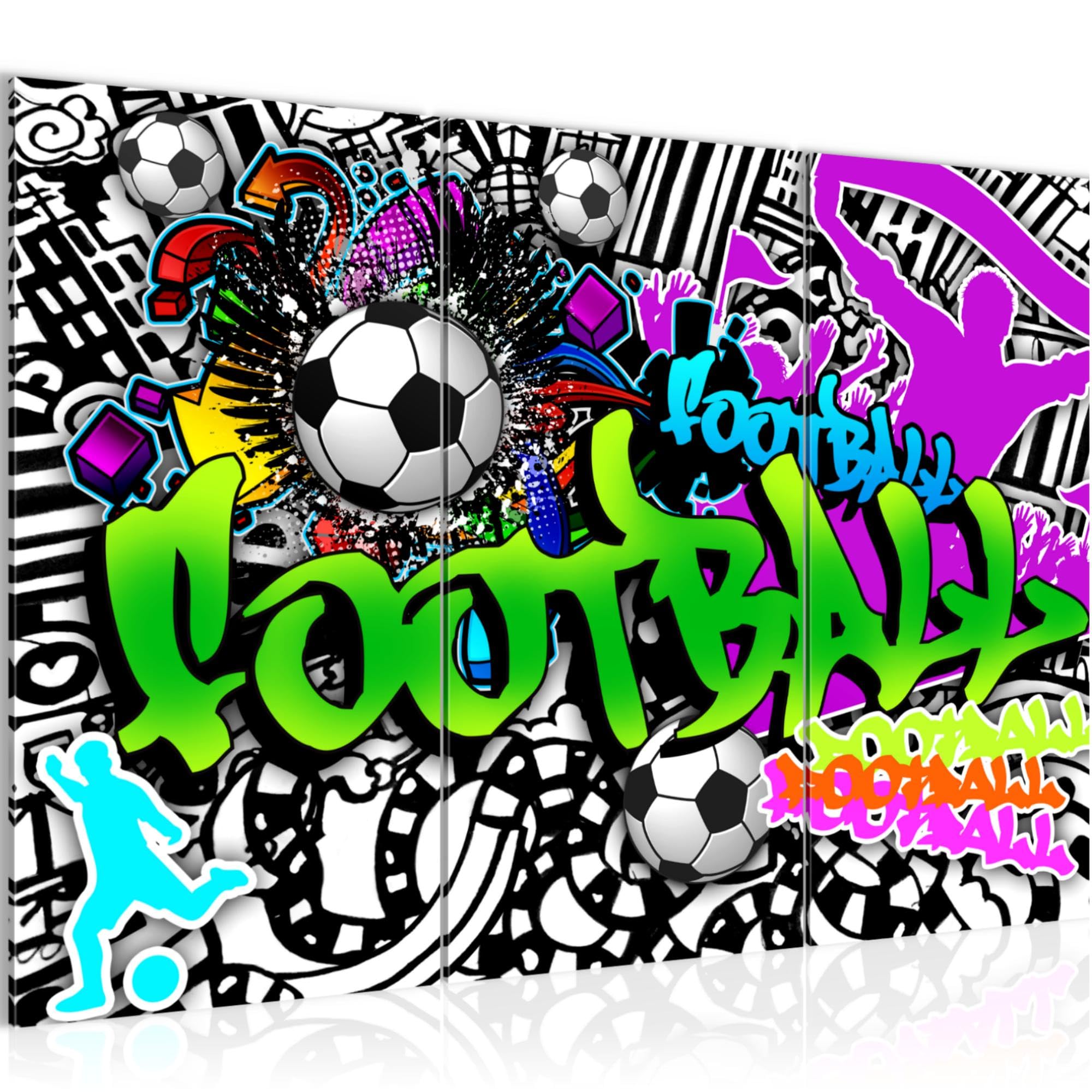Tableau salon XXL art urbain football Runa Art 120x80 cm