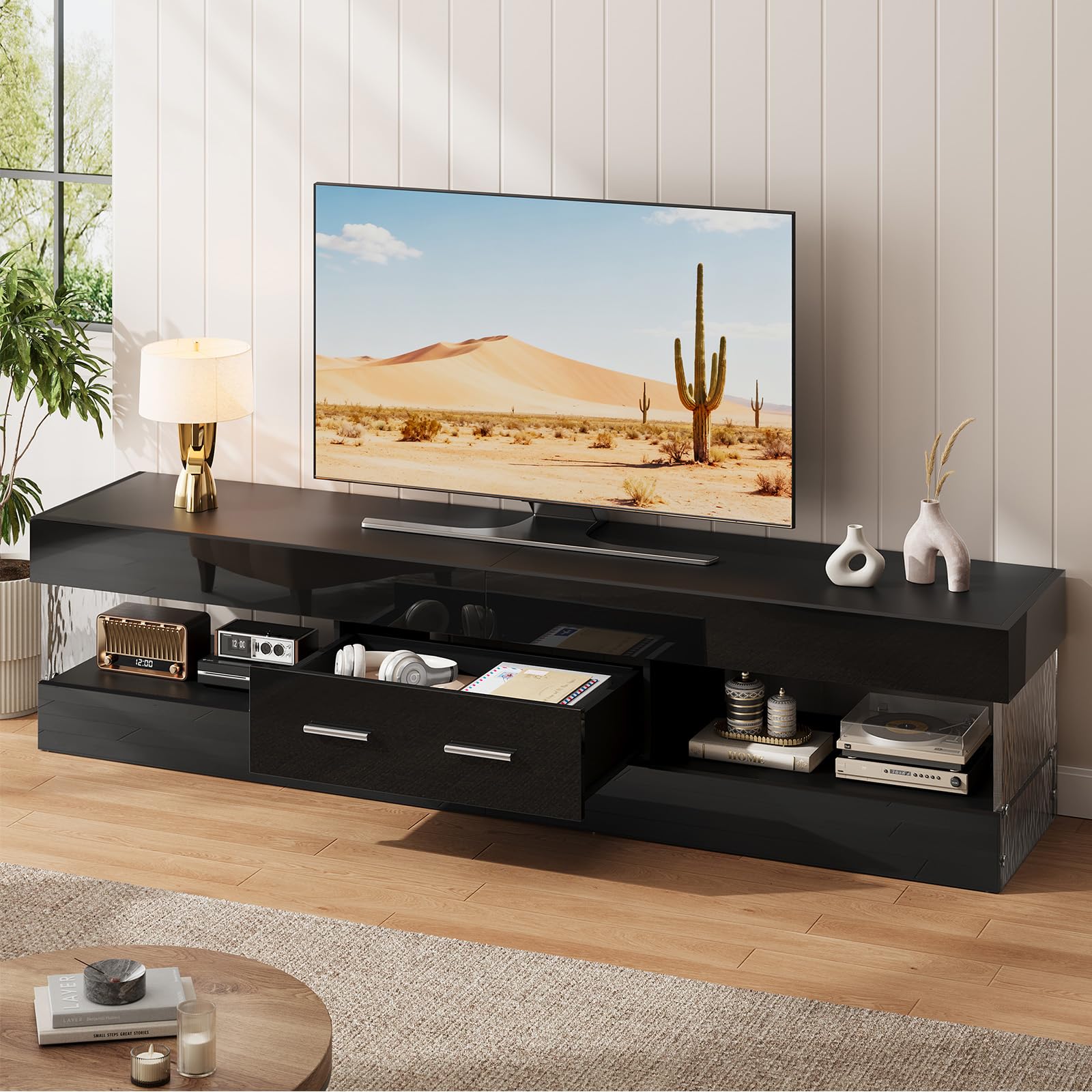 Amazon｜Bestier テレビ台 テレビボード ローボード 幅170×奥行き35×高