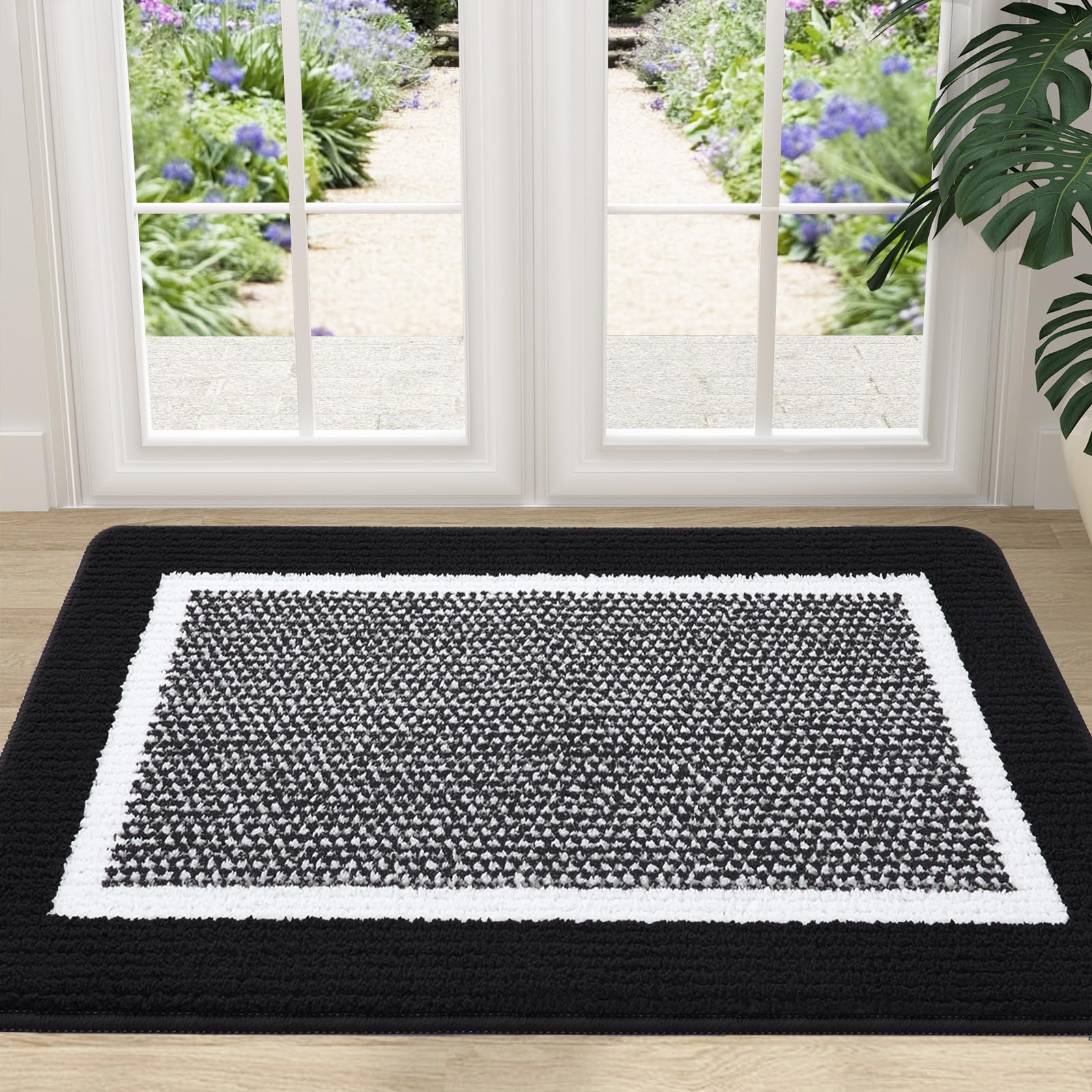 Colorxy Indoor Door Mat, Non-Slip Absorbent Resist Dirt Entrance Mat, Sturdy Low-Profile Inside Floor Mats, Washable Front Entry Doormats for Entryway