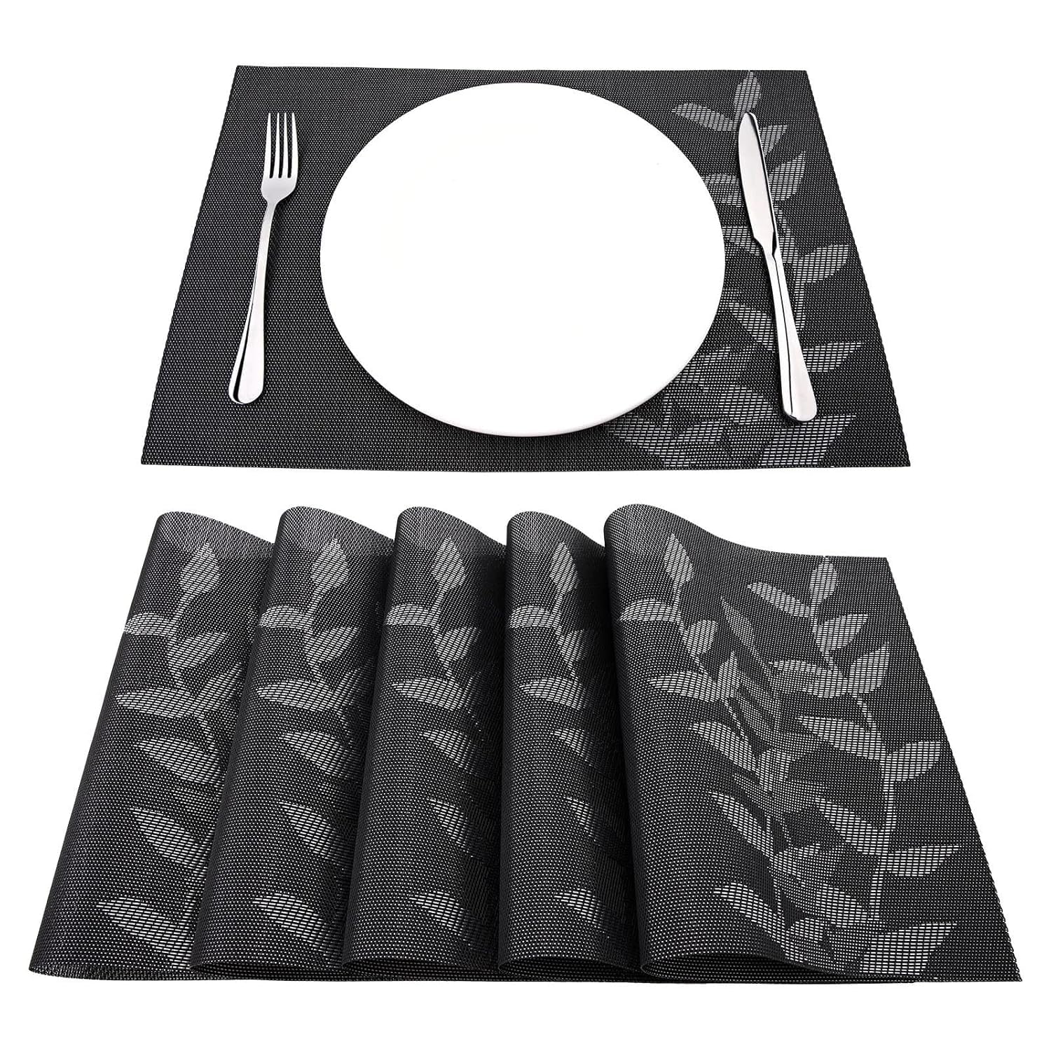6 Placemats Set - Heat Resistant, Non-Slip Dining Mats -24