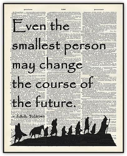 Lord of the Rings Art, J.R.R. Tolkien Quote Poster, Dictionary Art Print, Inspirational Quote, LOTR Galadriel Quote "Even The Smallest Person..."