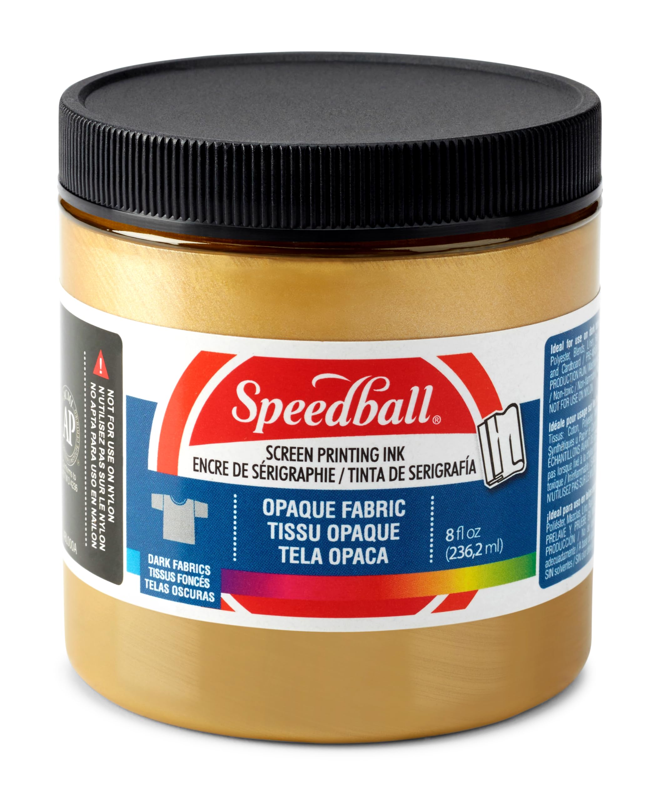 Opaque Fabric Screen Printing Ink, Gold, 8 OZ, 4808