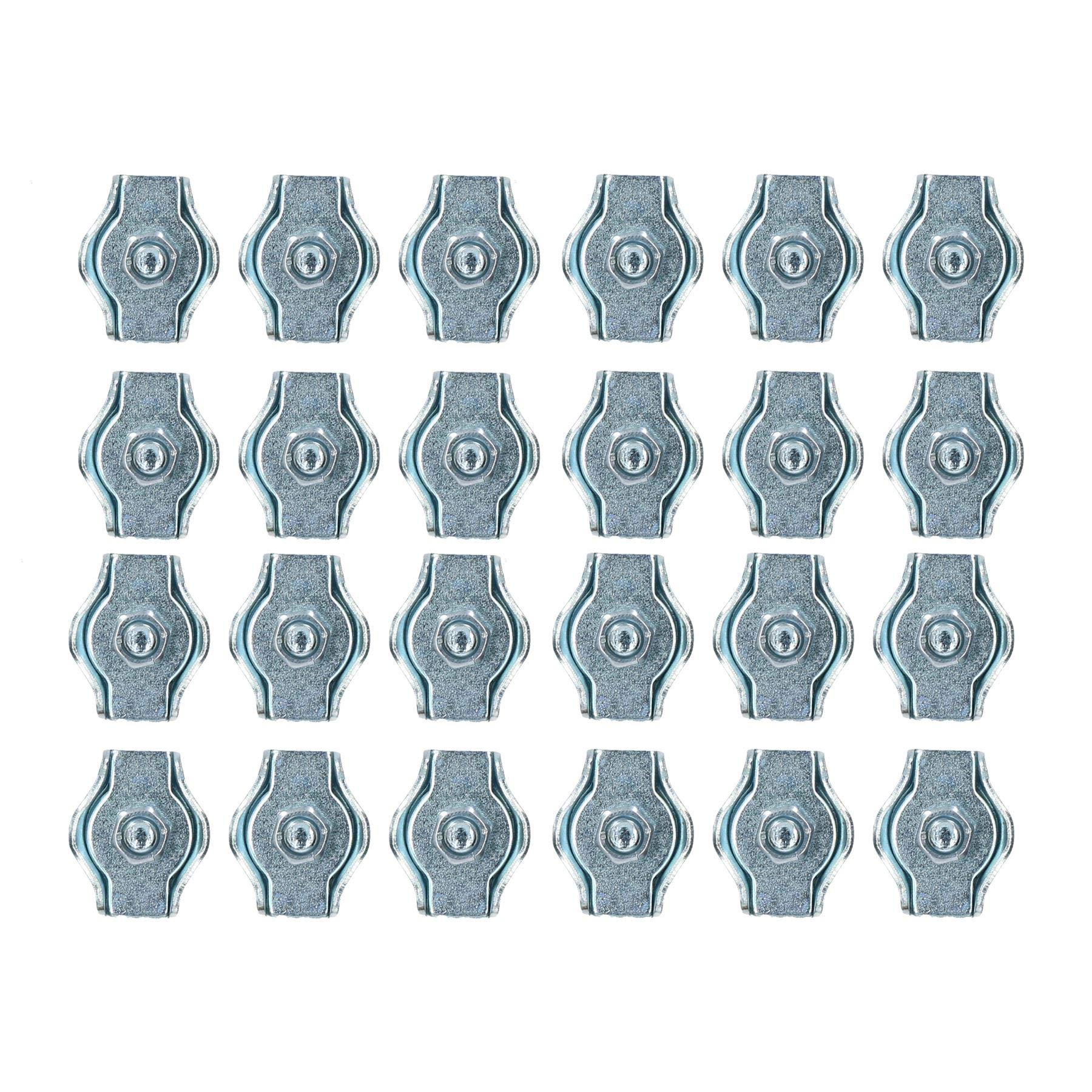 6mm Simplex Wire Rope/Cable Clamp Grips 24 Pack Zinc Plated