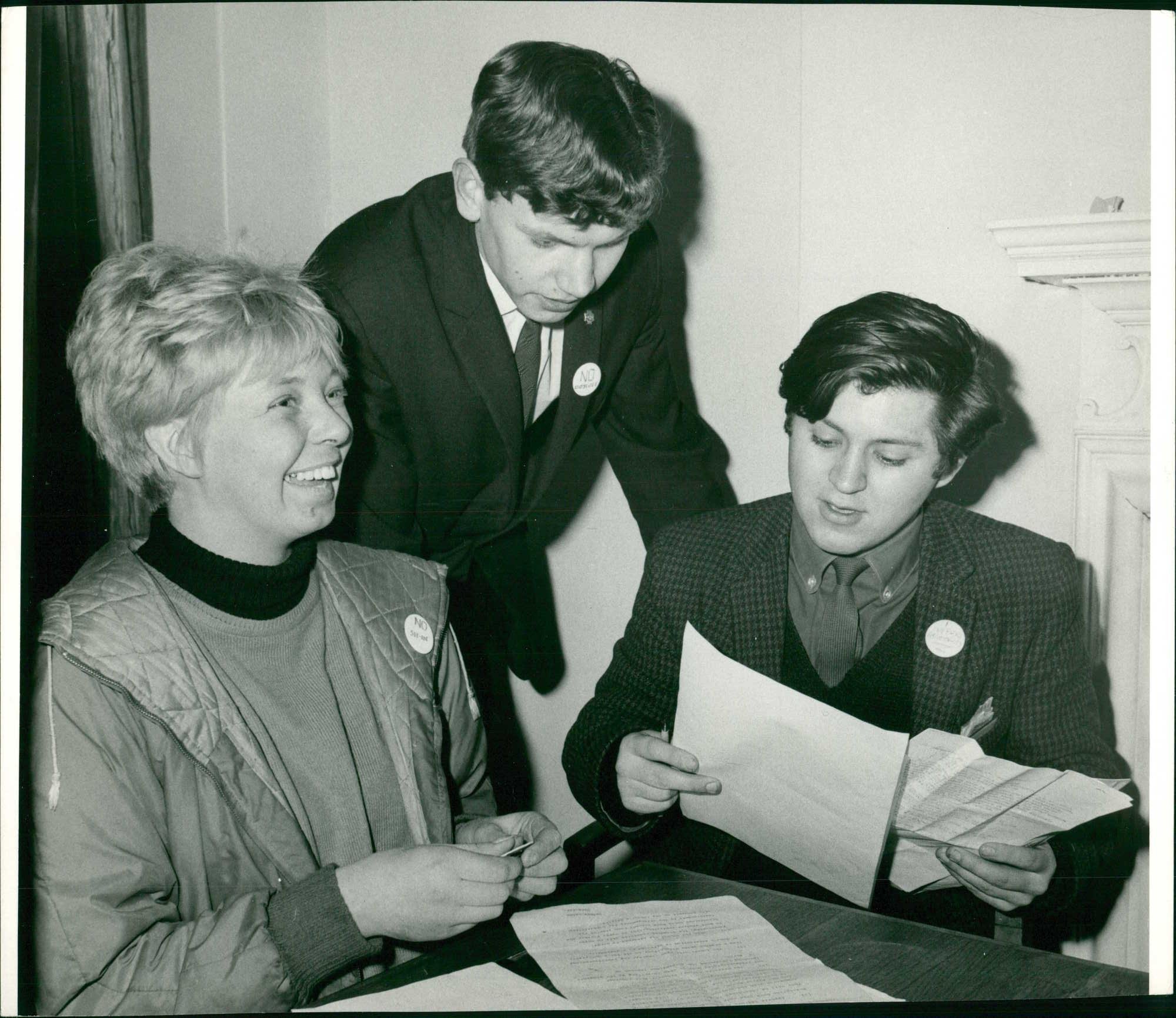 Vintage photo of London School Of Economics: Tricia Kay, Pawell Nowak and John Parker.