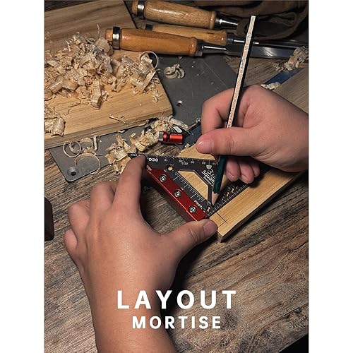 Miniatura 5 de SUNLFPROD Pequeña herramienta cuadrada de carpintero con accesorios de calibre de 90 grados, mini carpintero, cuadrado de precisión, maquinista de